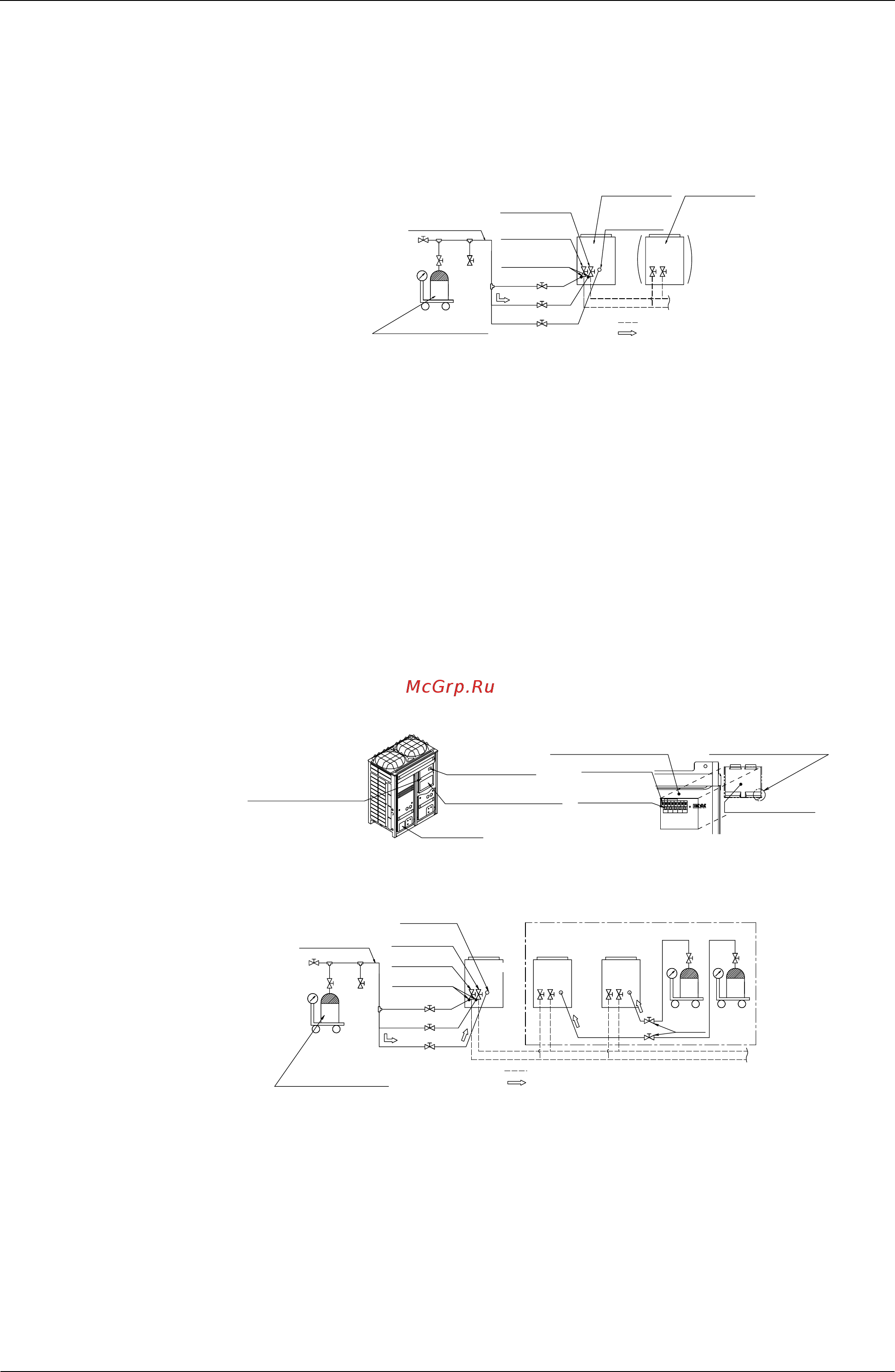 Daikin RXYQ16PHY1 [163/398] Open the valve c see the figure 31 the valve a b and the liquid and gas side shutout valve must be left closed and charge the refrigerant of the additional charging amount from the liquid side shutout valve service port if the additional charging amount was charged fully close the valve c and go to step 5 if the additional charging amount was not charged fully go to step 4