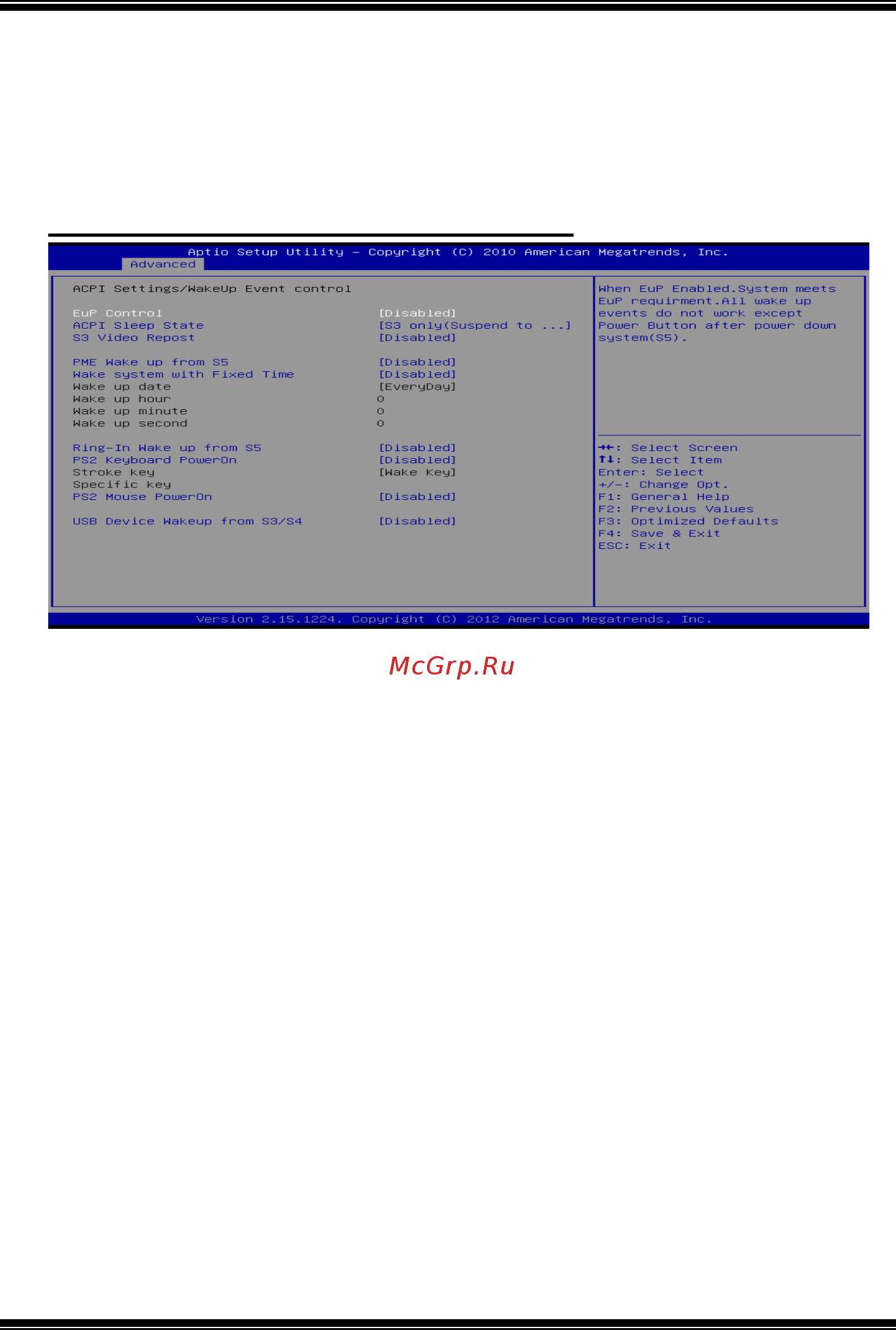 Biostar A68I-E350 DELUXE Версия 6.x [7/30] Acpi settings wakeup event control