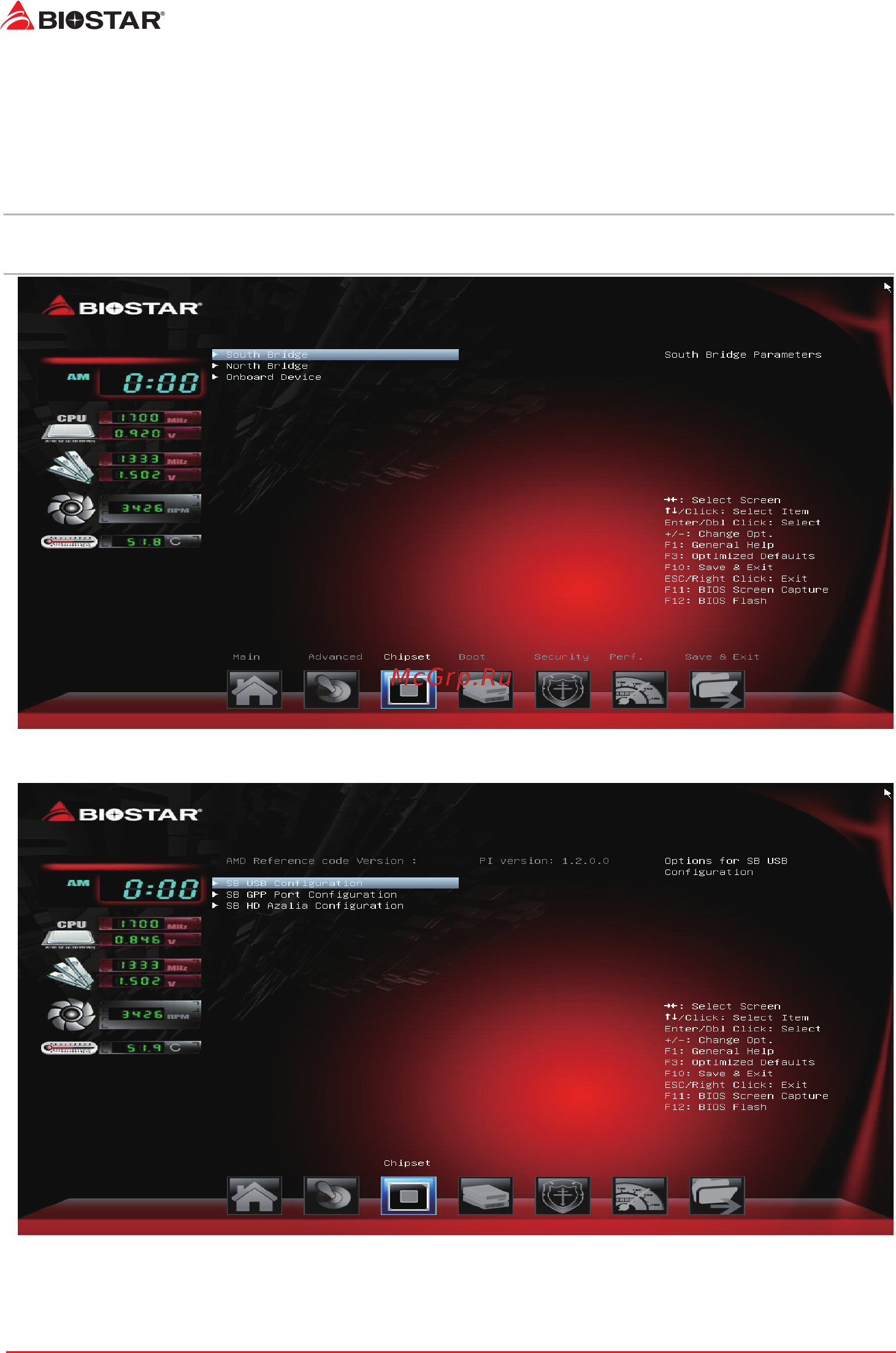 Biostar A68N-5600 Версия 6.4 [18/32] Chipset menu