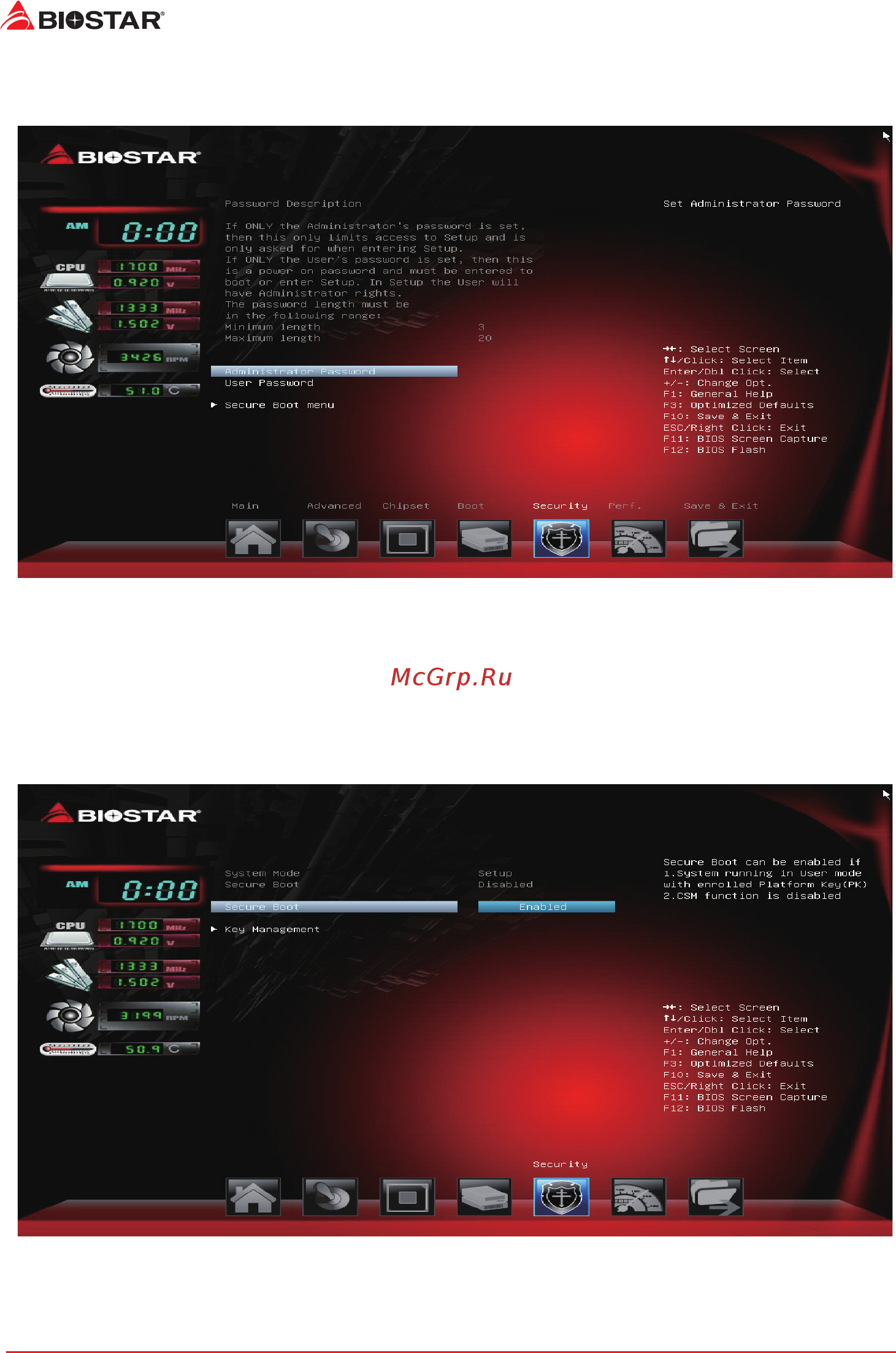 Biostar A68N-5600 Версия 6.4 [26/32] Security menu