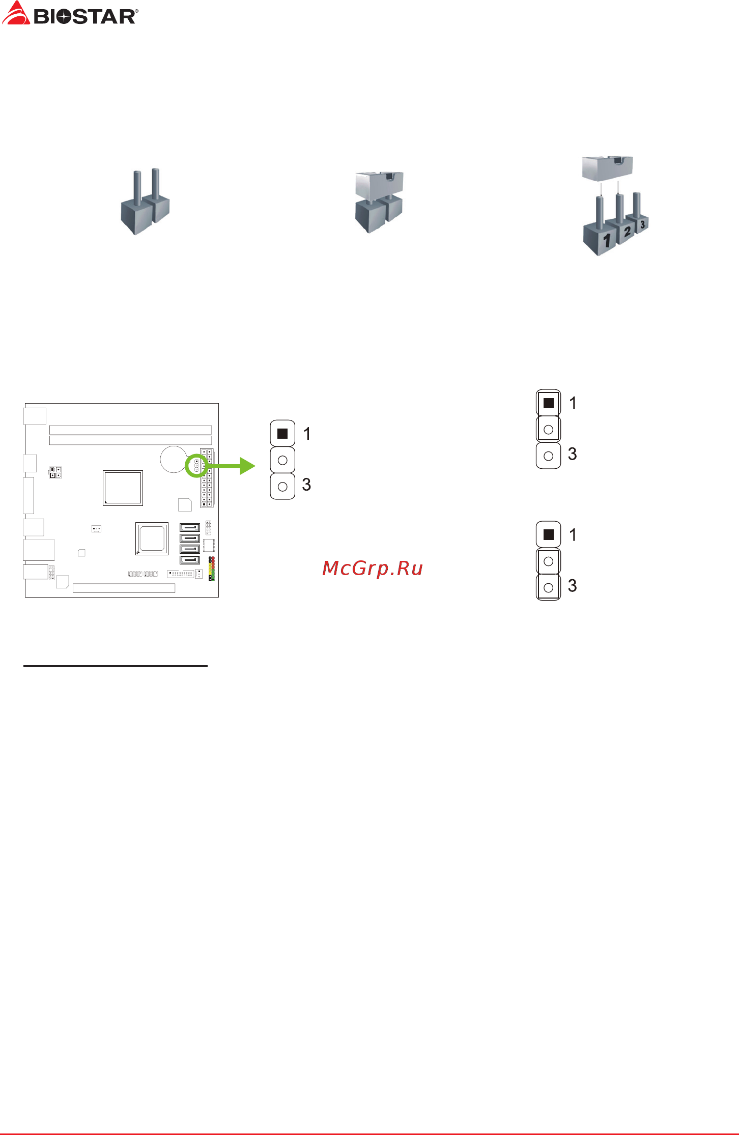 Biostar A68N-5745 Версия 6.x [10/56] Jumper switch setting