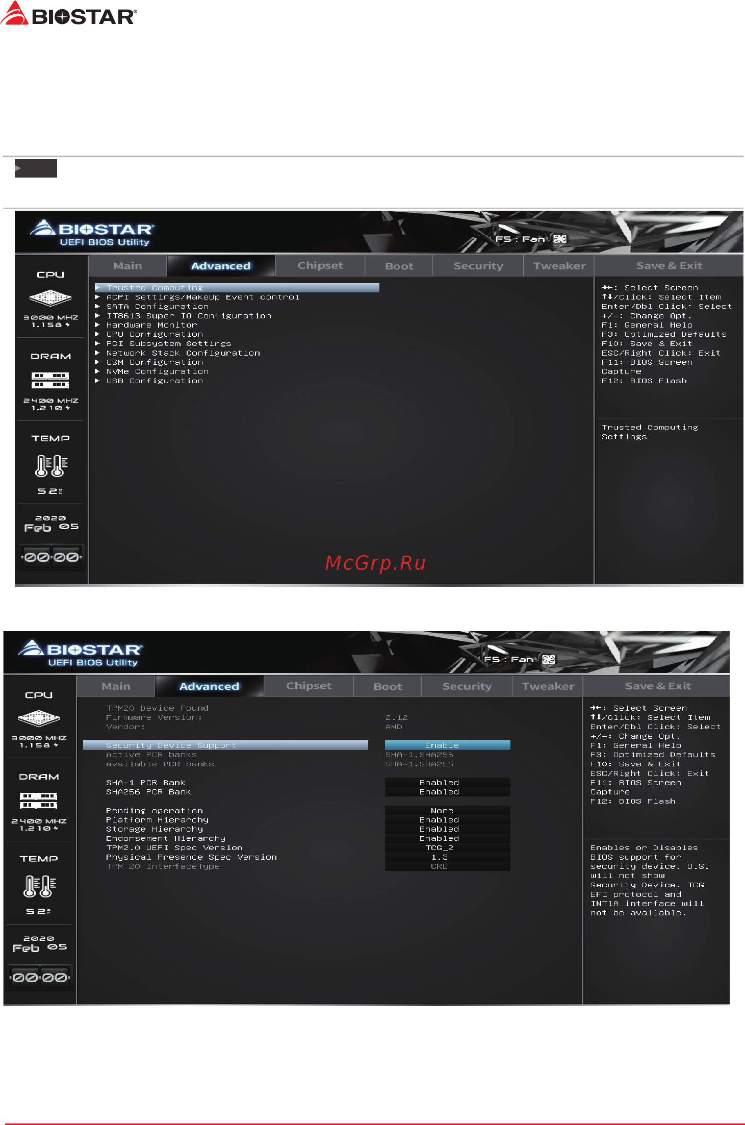 Biostar A10N-9830E Версия 6.0 [8/32] Advanced menu