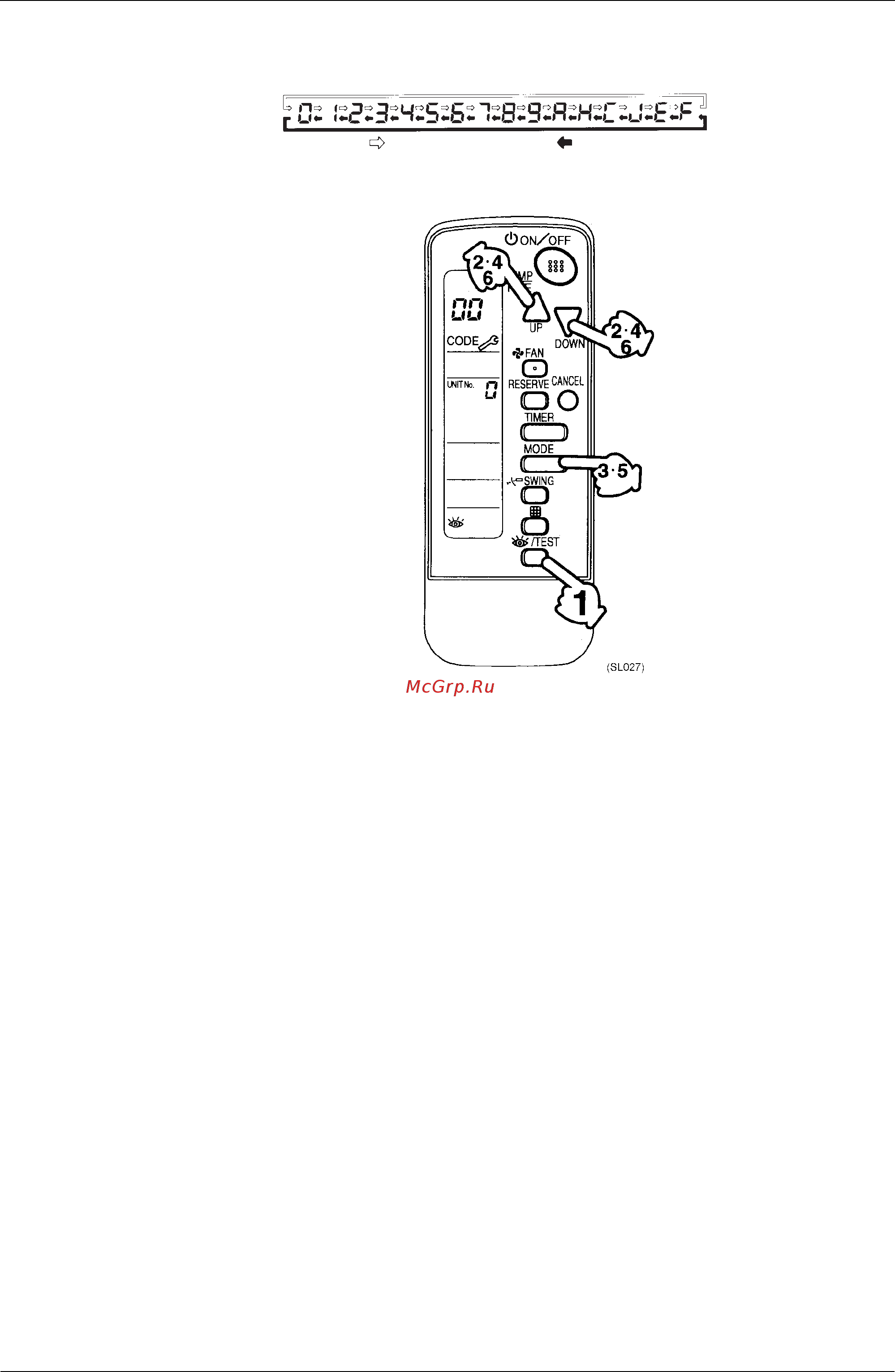 Daikin RXYQ26MAY1 [183/352] The lower digit of the code changes as shown below when the up and down buttons are pressed