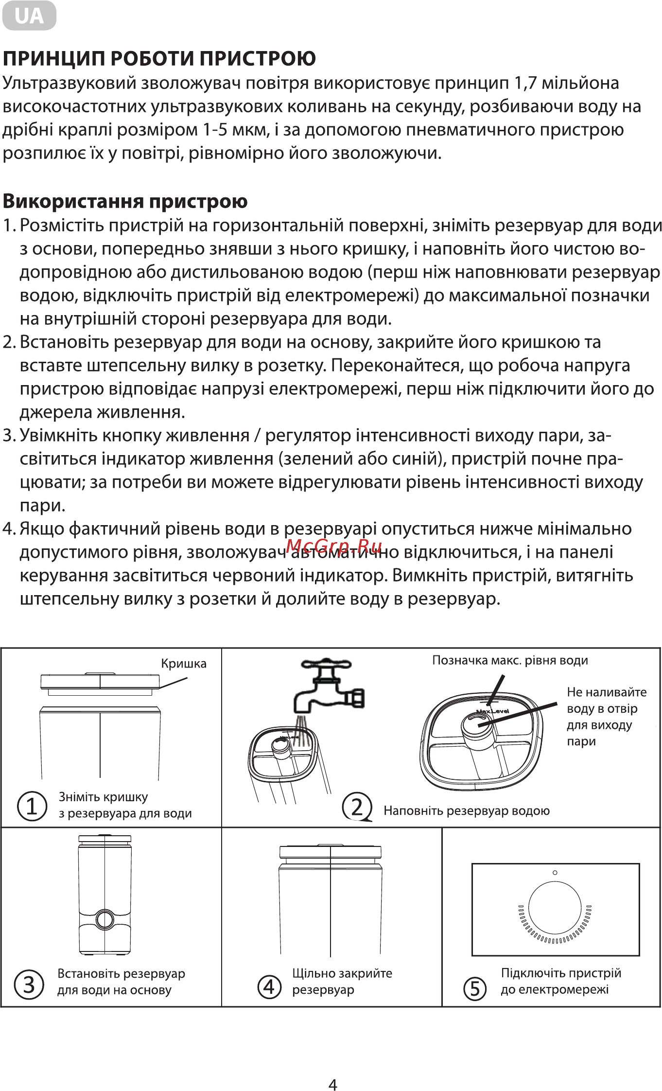 Ardesto USH-M-BTN-4L-W [4/32] Використання пристрою