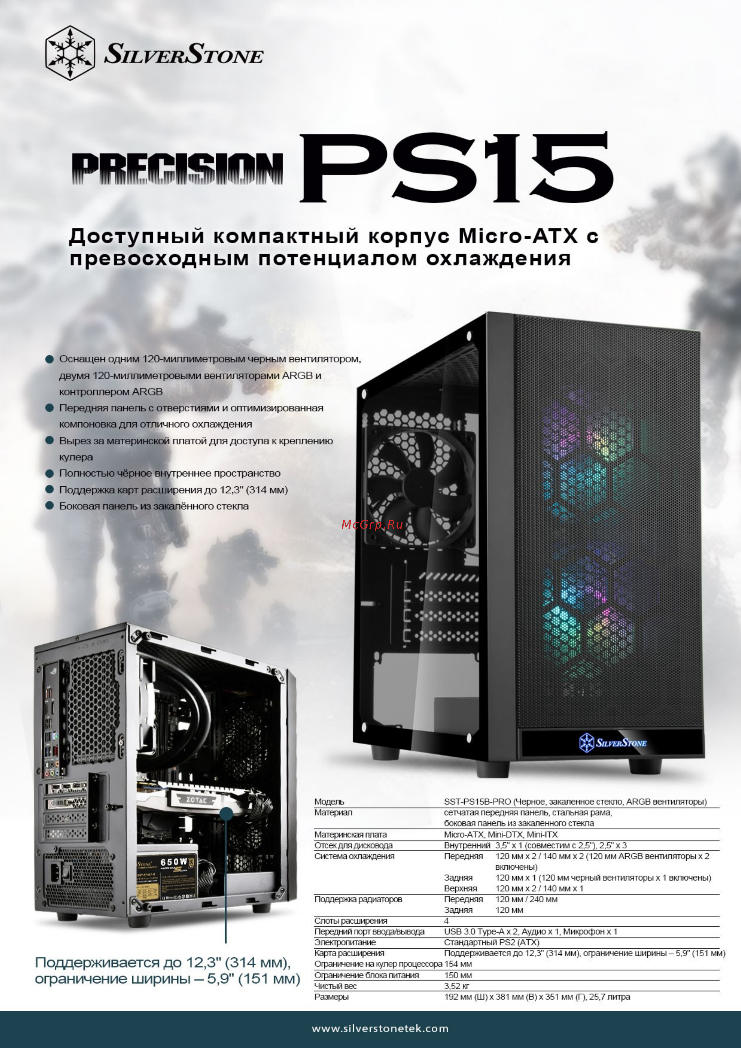 SilverStone SST-PS15B-PRO Технические характеристики онлайн