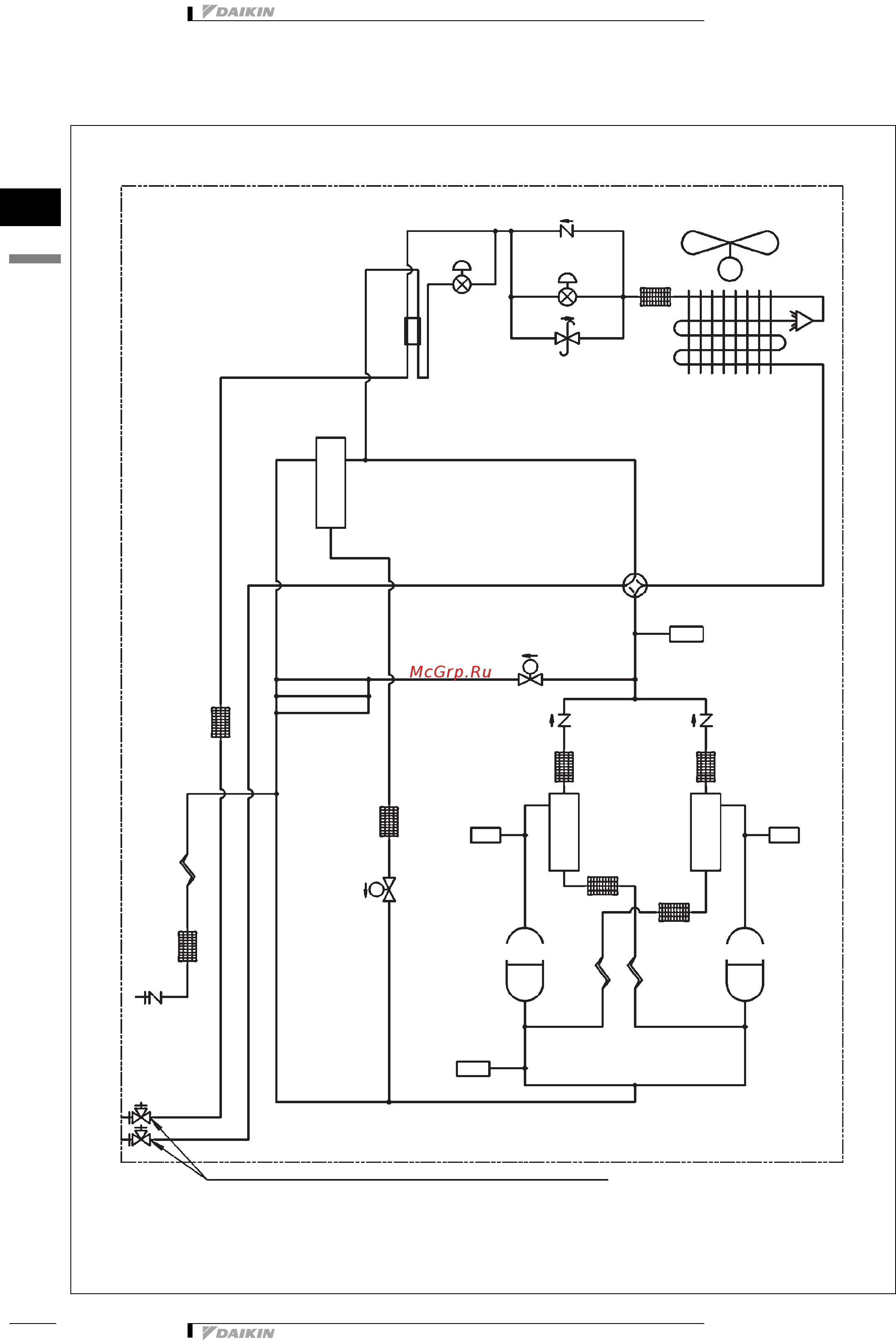 Daikin RXYQ32P7W1B [125/140] Схема трубной обвязки
