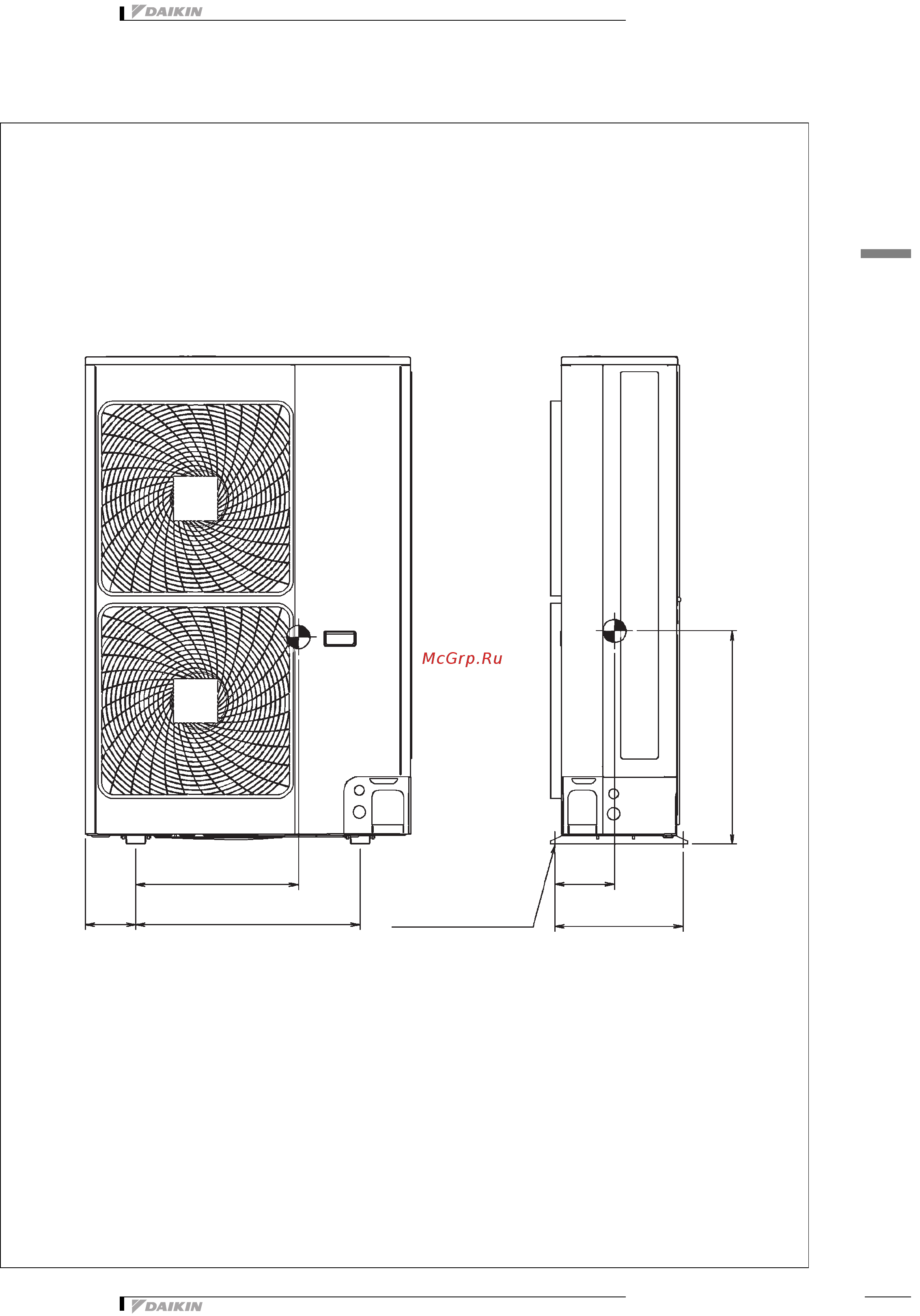 Daikin RXYSQ5P7V3B [22/32] Чертеж в масштабе и центр тяжести