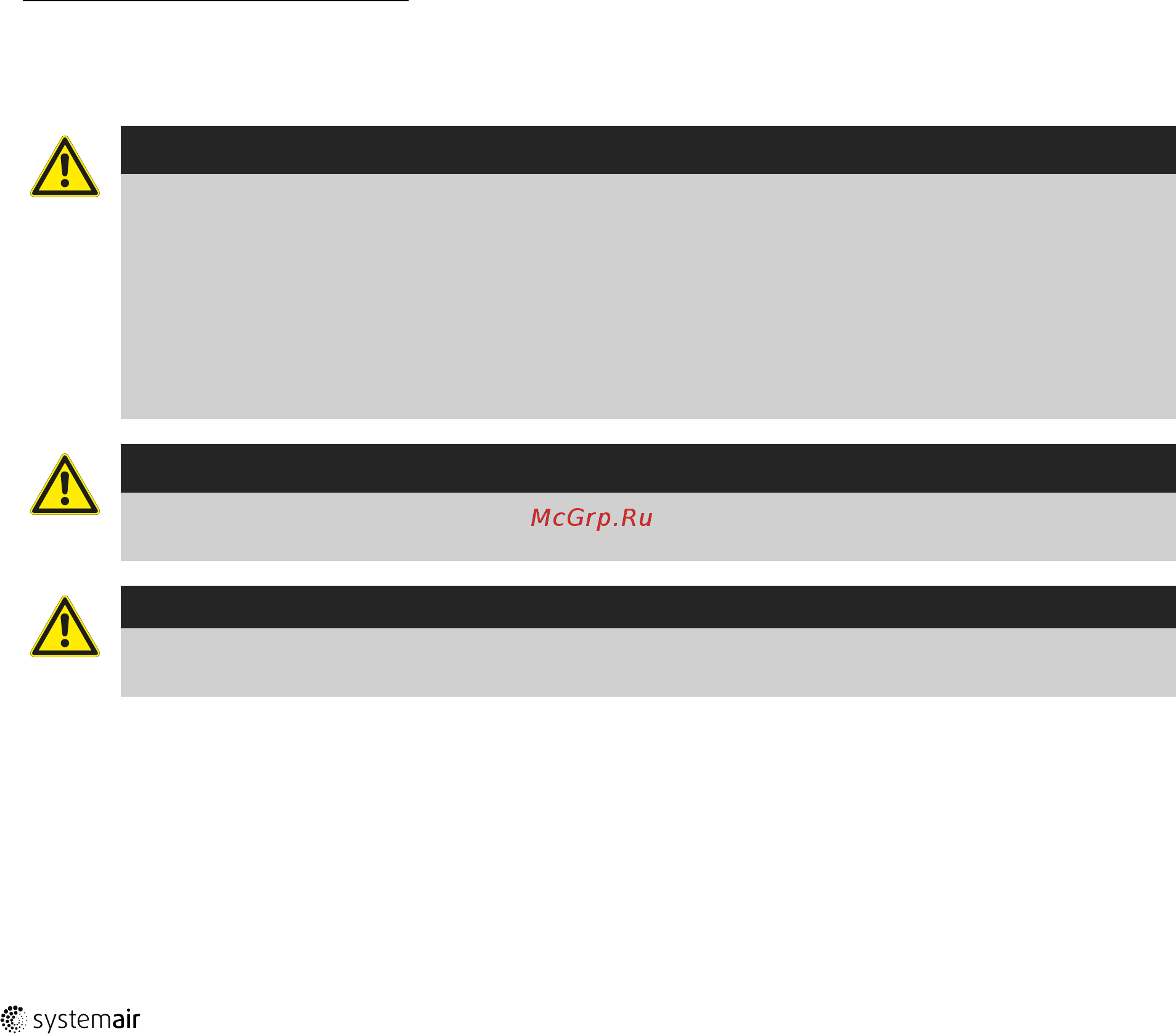 Systemair prio silent XP 160E2 [6/14] Caution