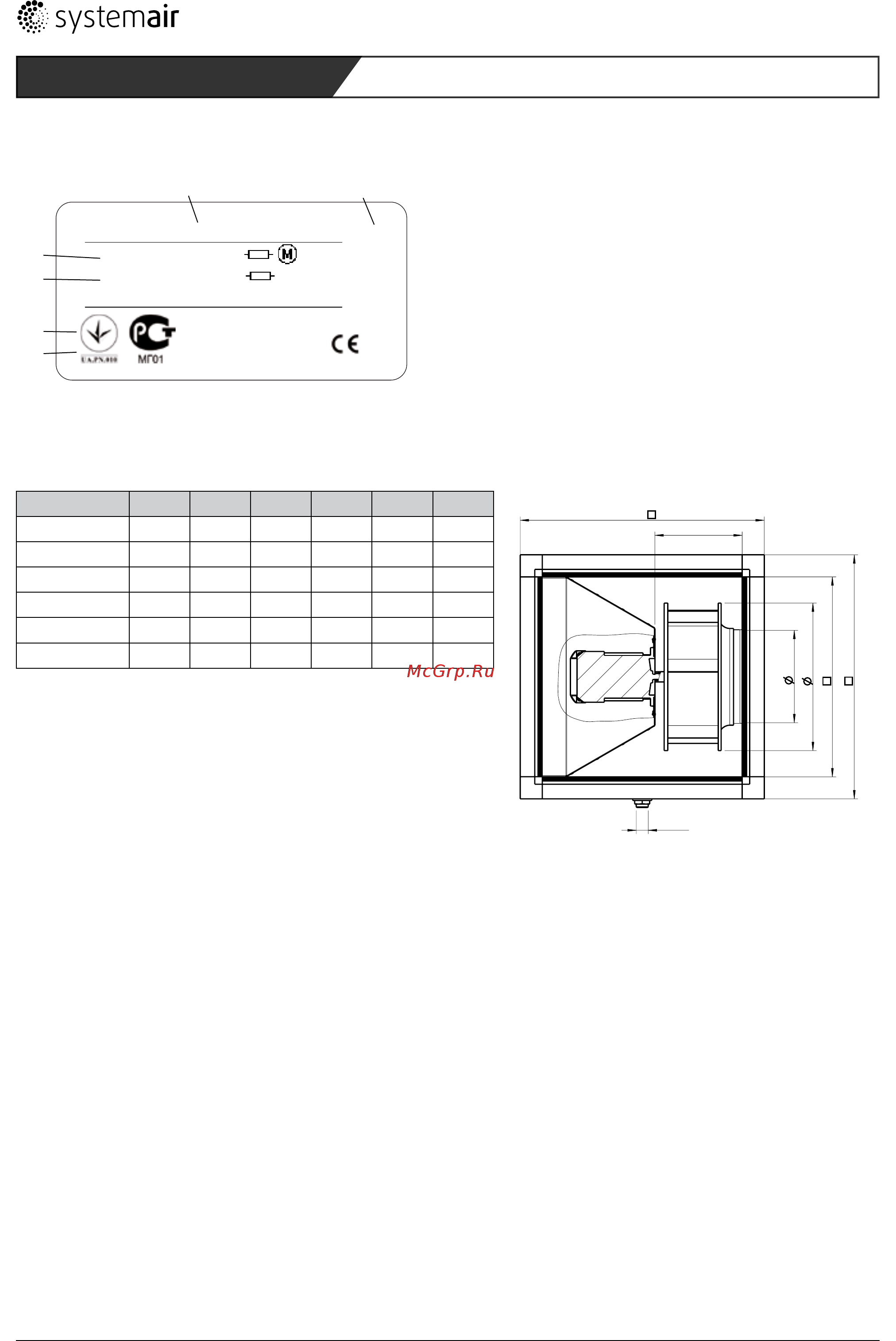 Systemair MUB 042 400E4 sileo Multibox [129/145] Заводская табличкаd