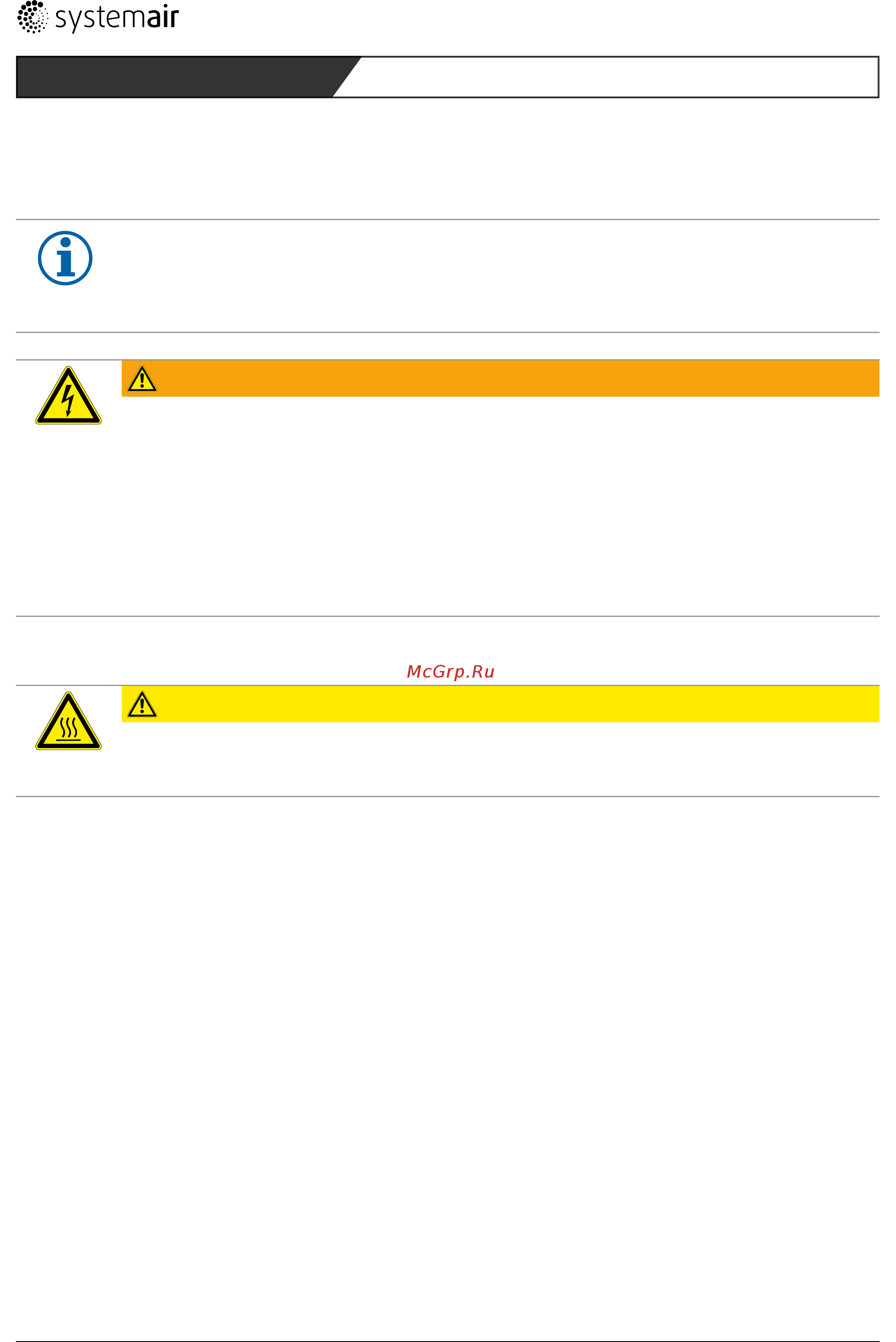 Systemair MUB/F 062 560D4 [42/145] Electrical connection