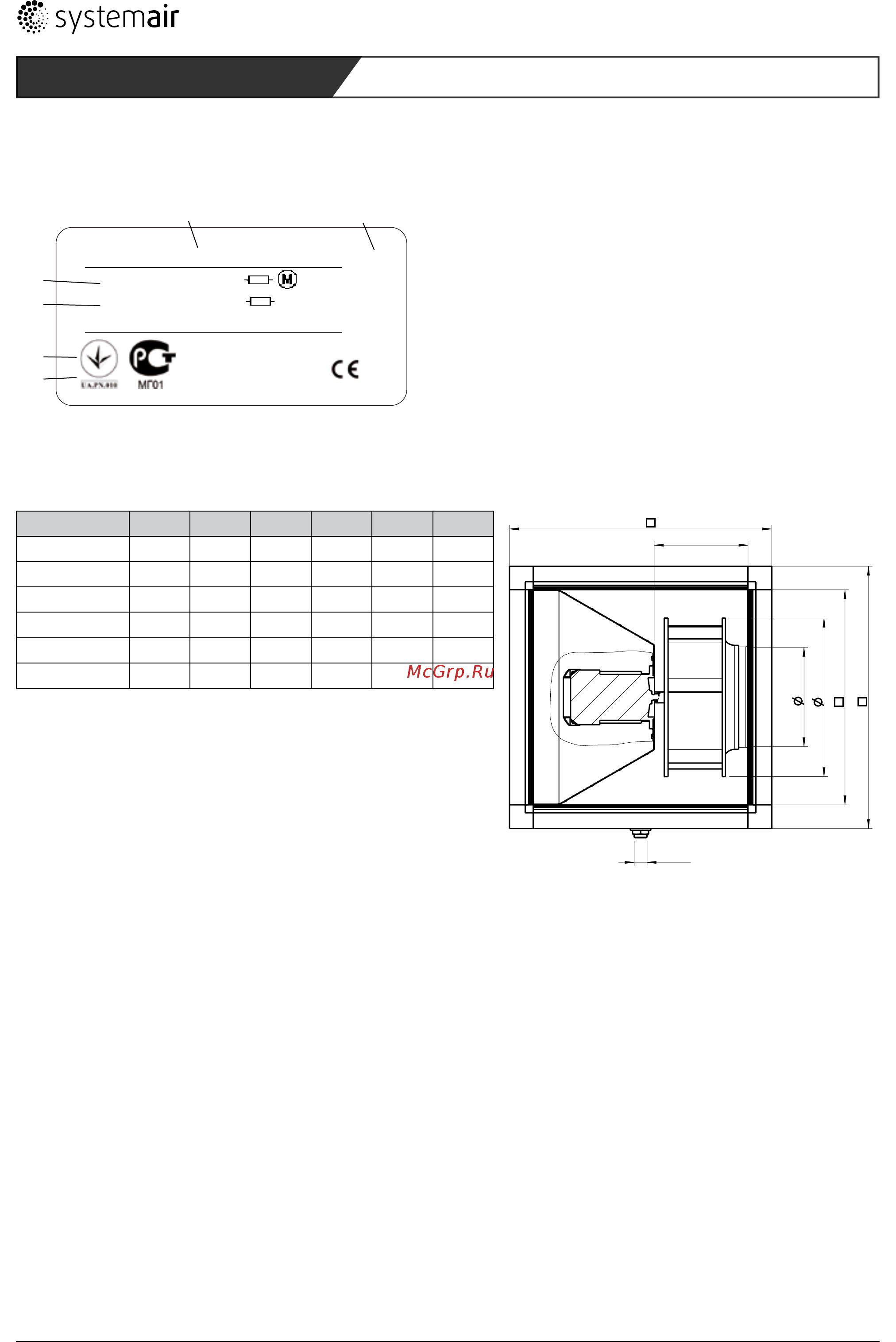 Systemair MUB/F 062 560D4 [81/145] Typeskil