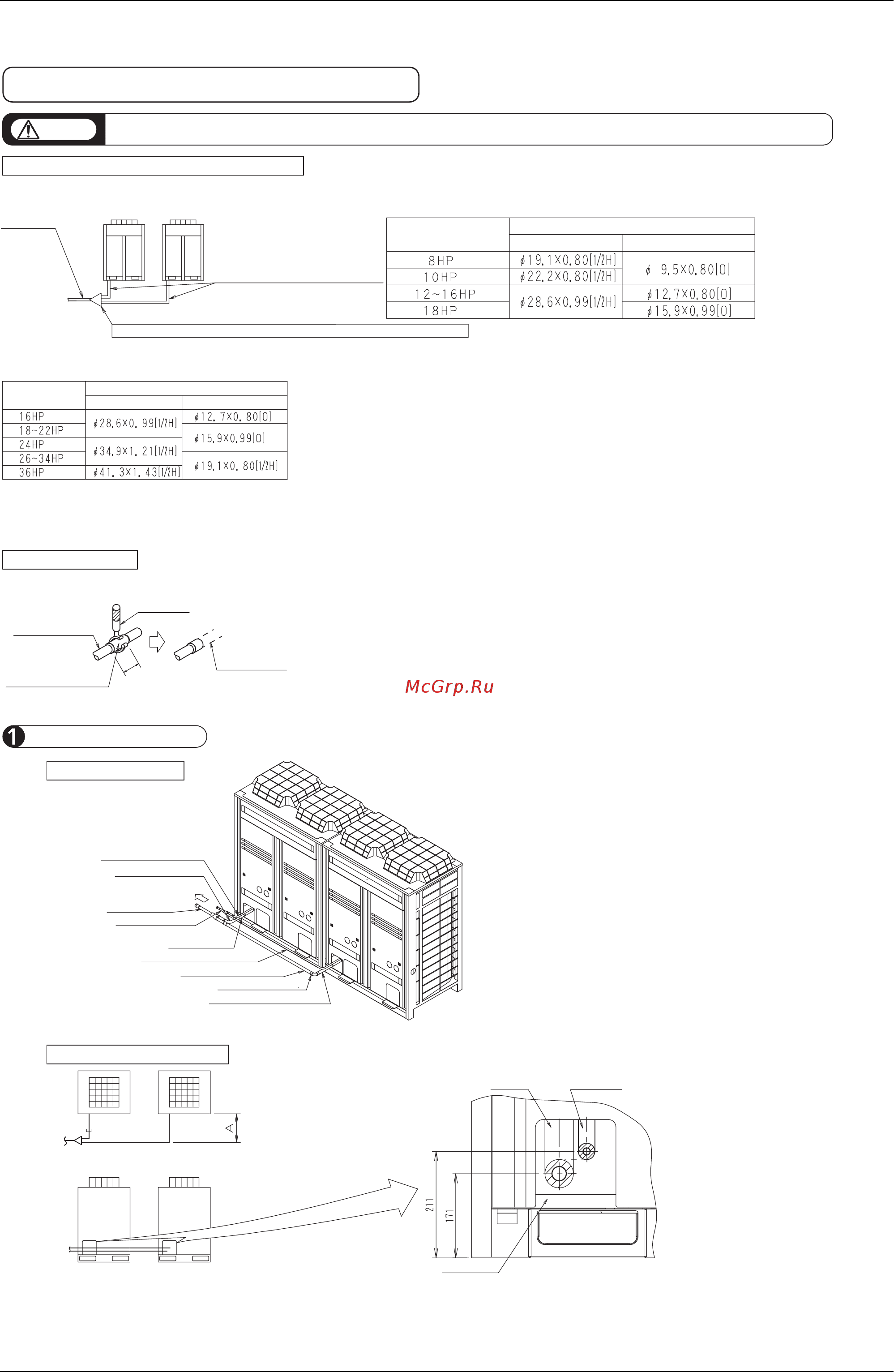 Daikin RXQ18PY1 [153/355] Bhfp22p100 installation instructions