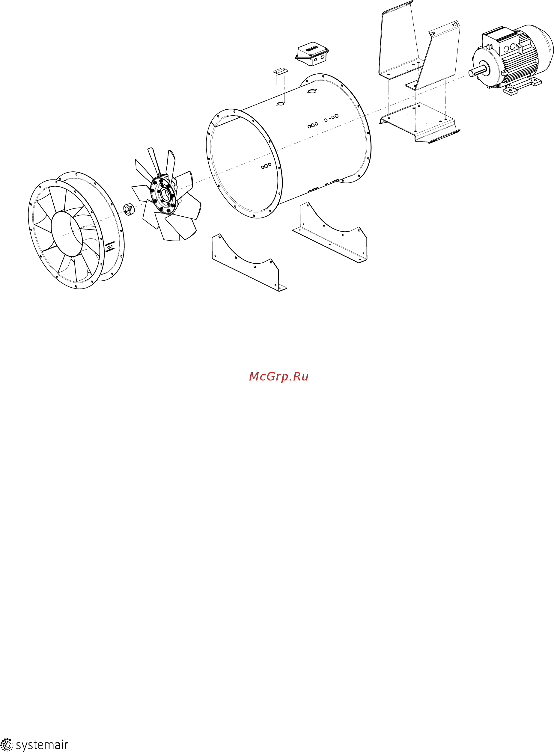 Systemair AXCBF-EX 315-7/30°-2 (EX-RU) [10/40] Описание осевых вентиляторов axc axr axs axcp axcpv