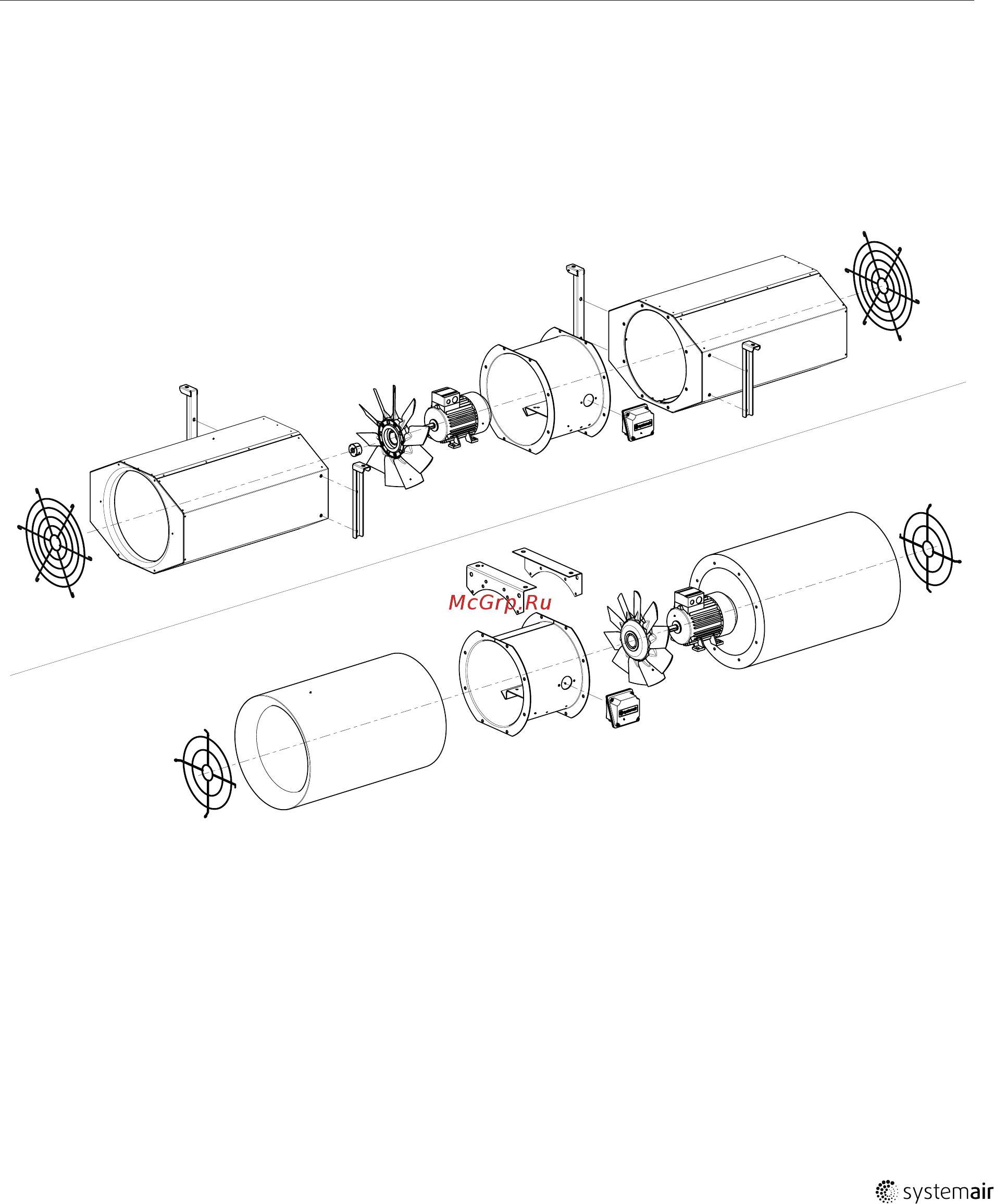 Systemair AXCBF 250-6/32°-2 (0.37 kW) [15/40] Конструкция