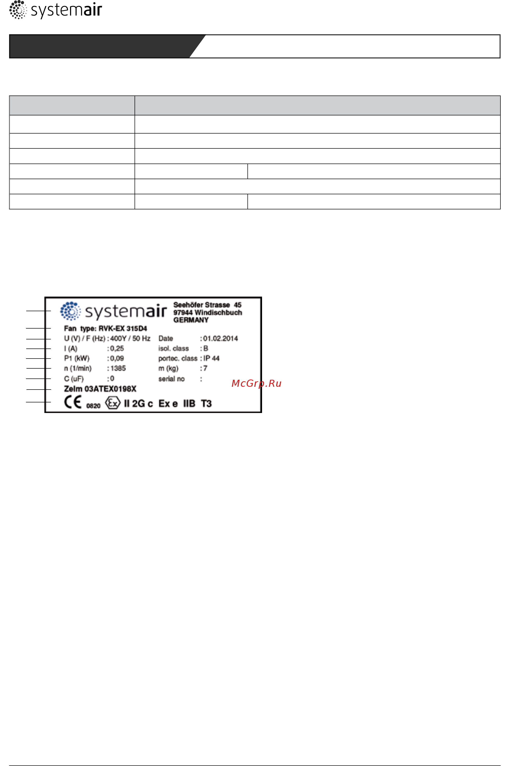 Systemair DVEX 355D4 [17/148] Beschreibung