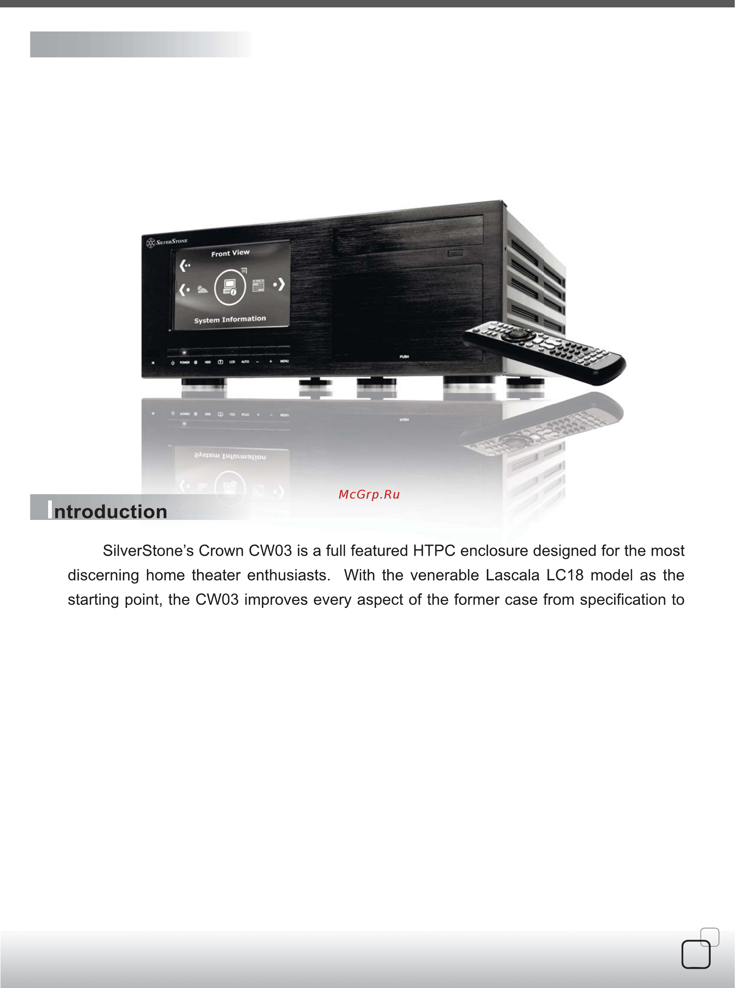 SilverStone CW03 Инструкция по эксплуатации онлайн