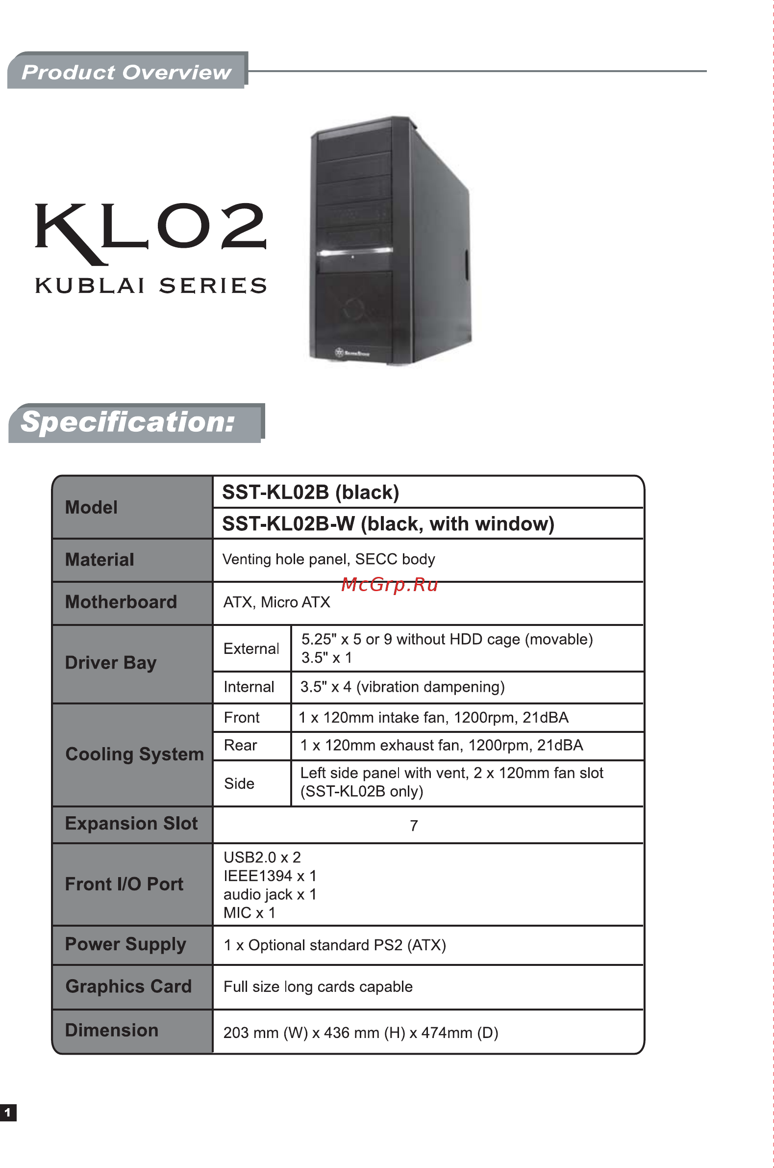 SilverStone KL02 [2/12] Kl02 manul 02