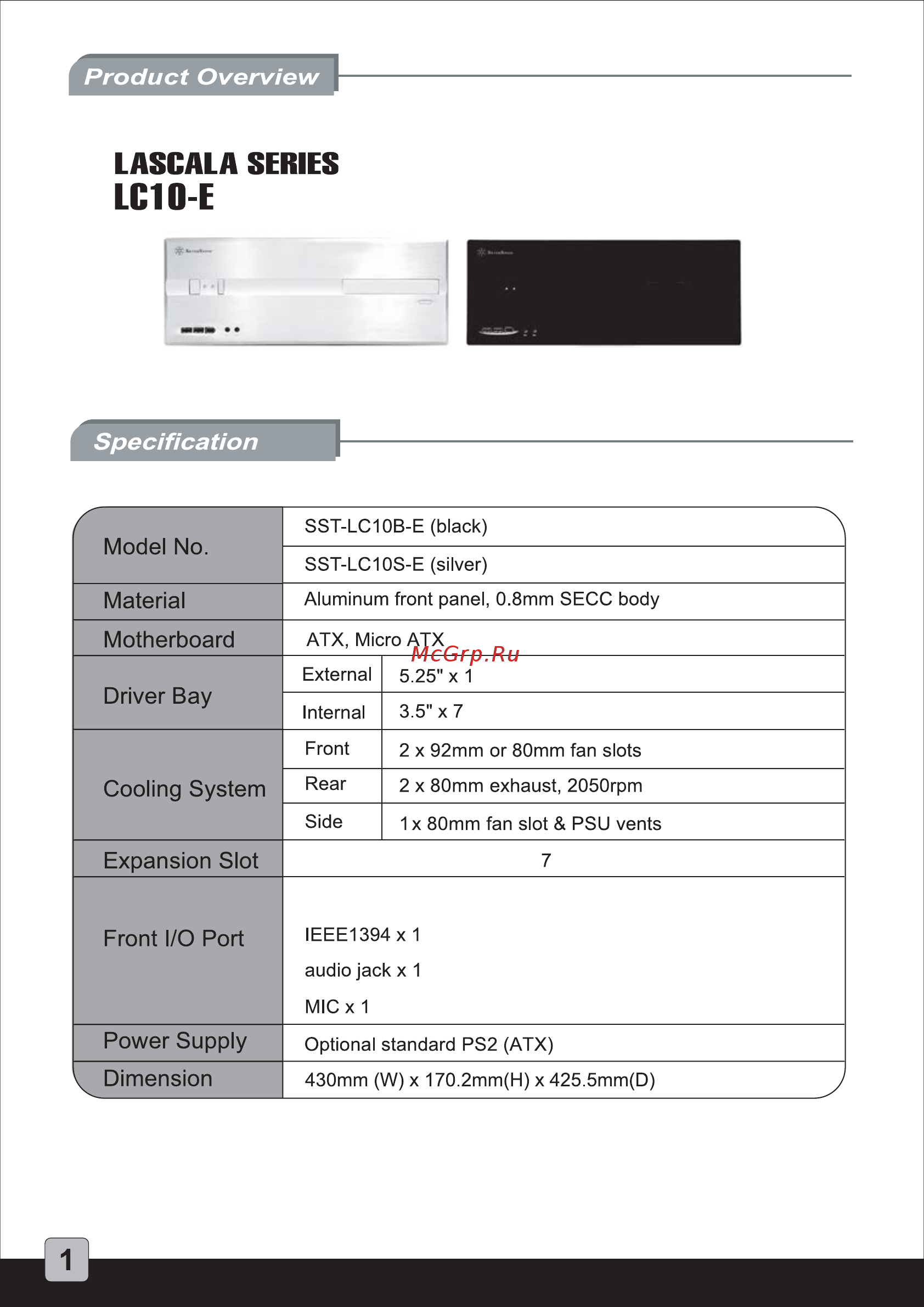 SilverStone SST-LC10S-E-USB3.0 [2/19] Lc10 e c124 說明書 p1 v2
