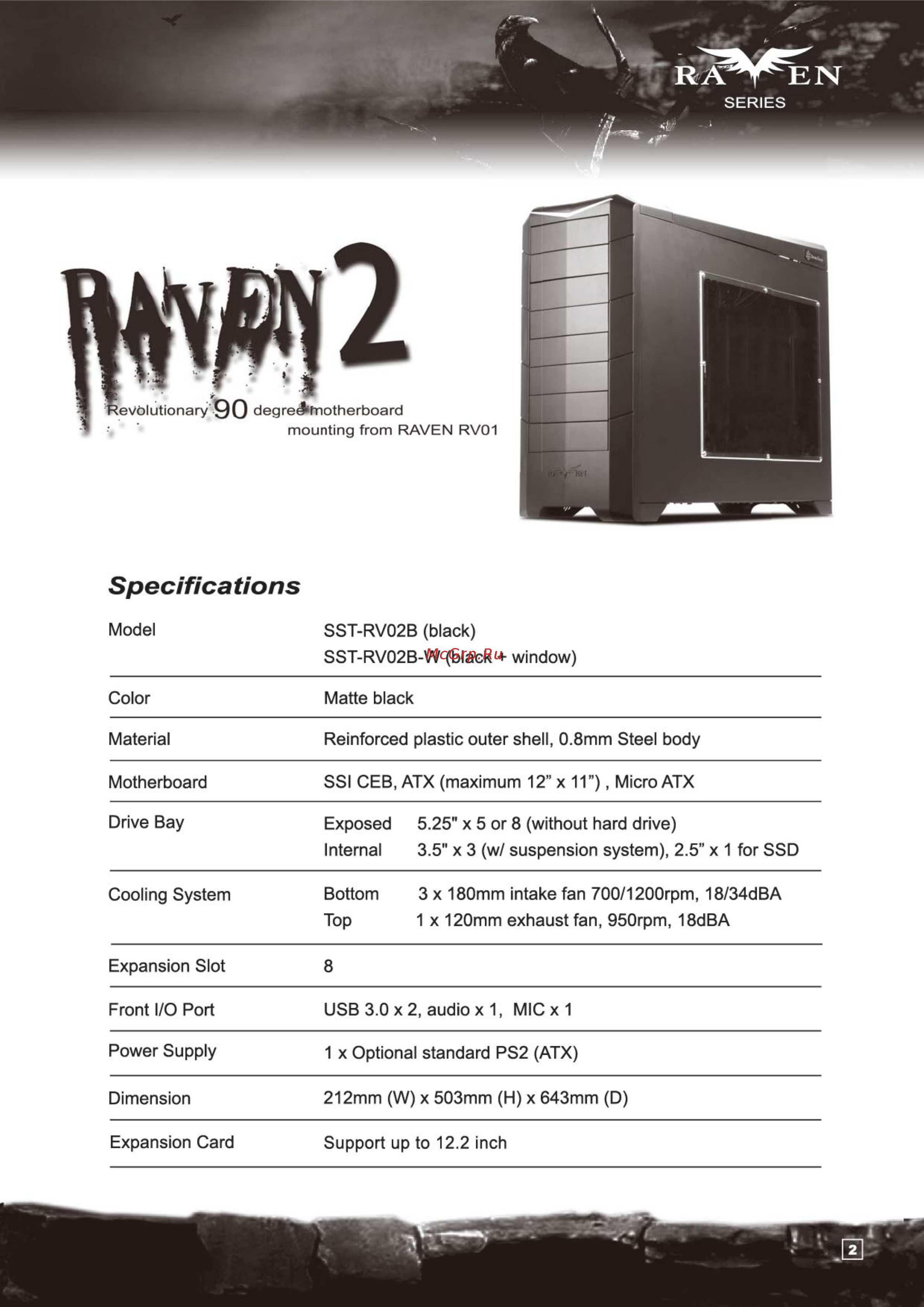 SilverStone SST-RV02B-W [3/40] Specif ica tions