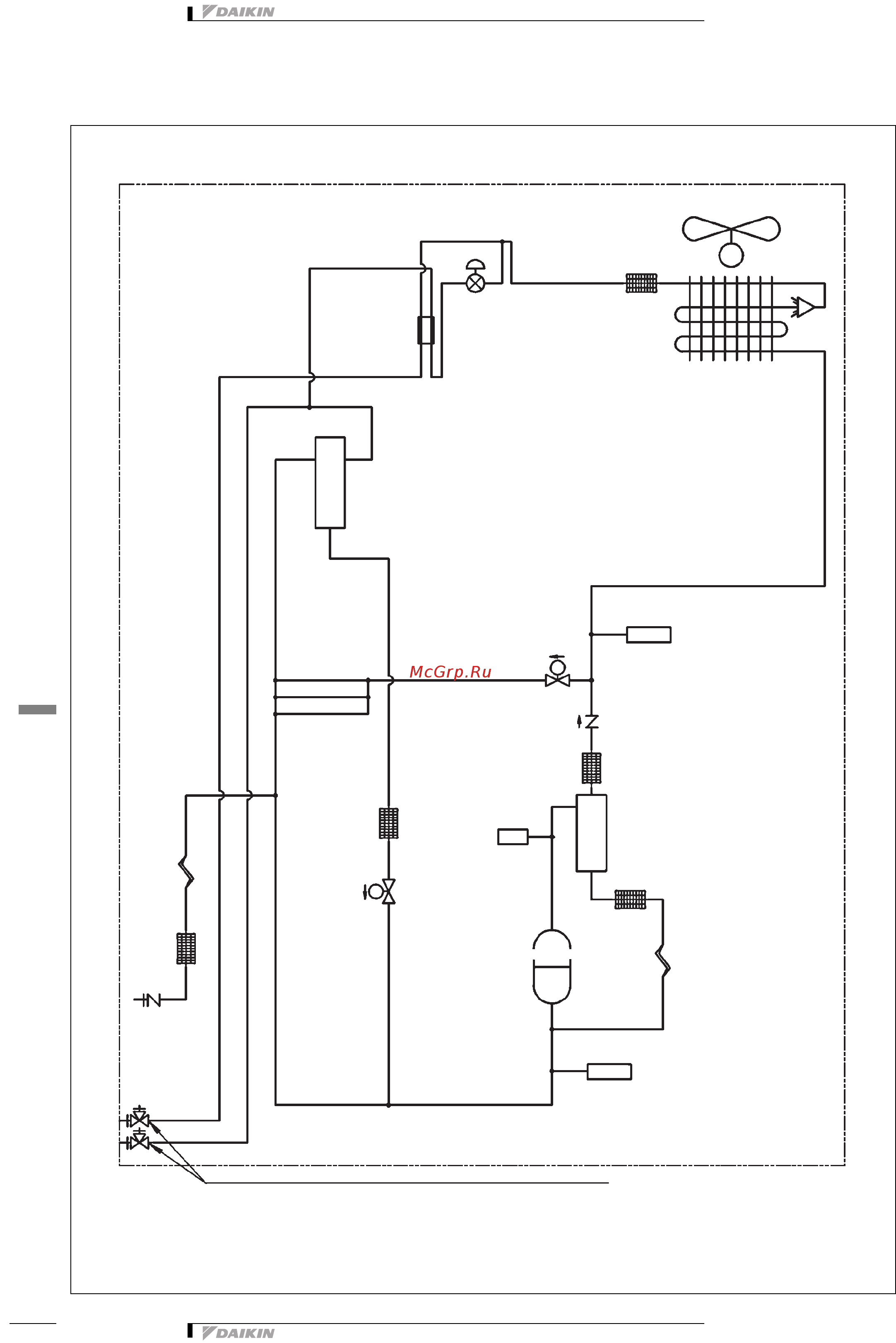 Daikin RXQ16P7W1B [37/54] Схема трубной обвязки
