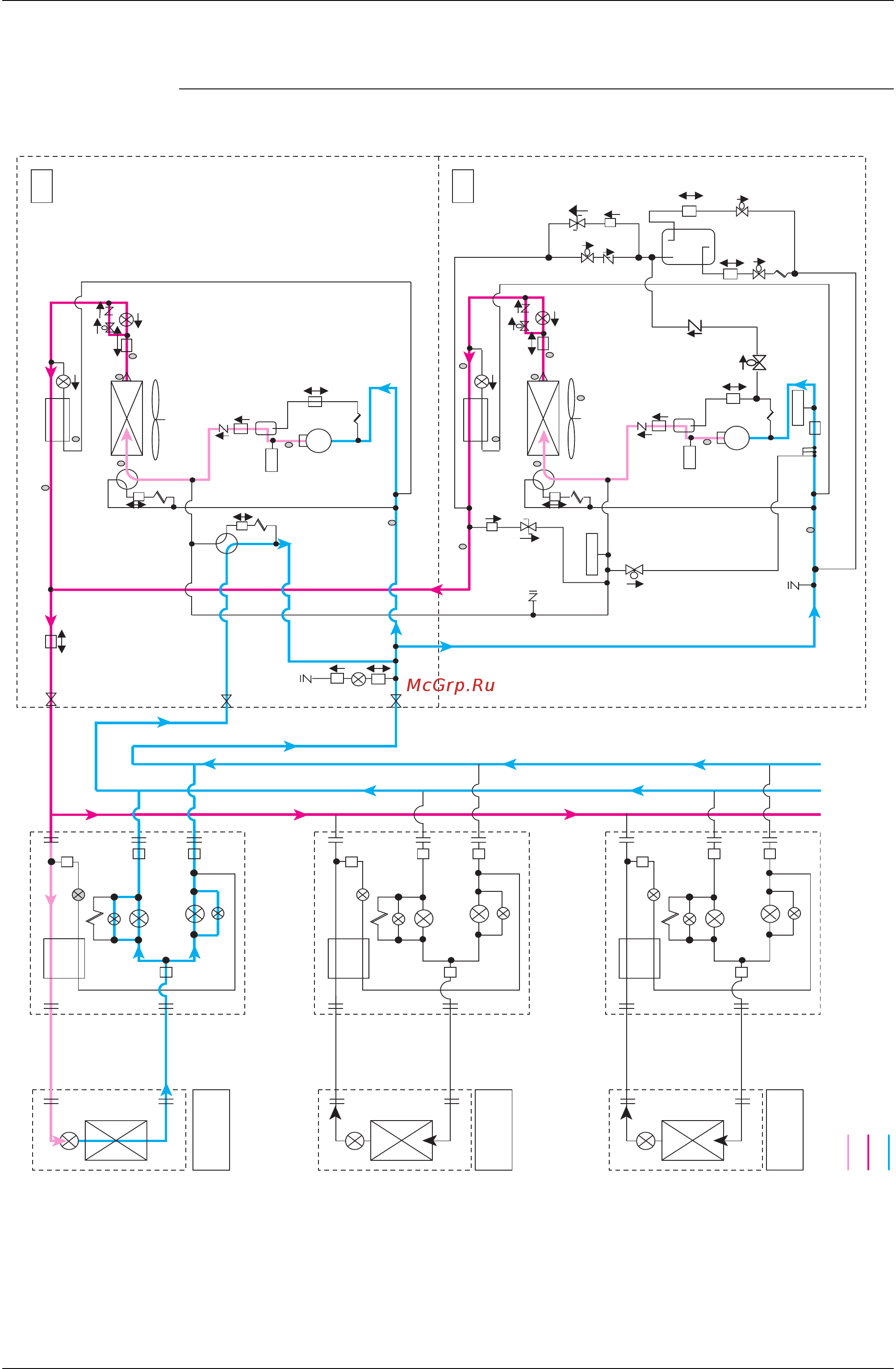 Daikin REYQ34PY1 [78/438] Refrigerant flow for each operation mode