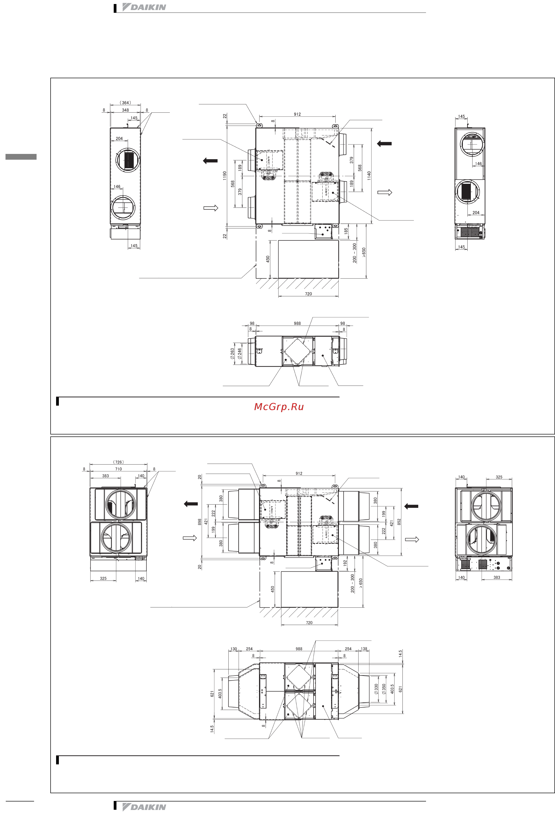 Daikin VAM1000FB [14/45] Размерные чертежи