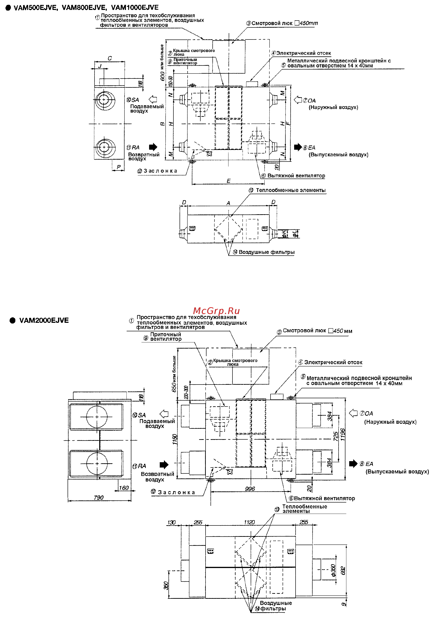 Daikin VAM1000EJVE Инструкция по монтажу онлайн [2/39] 551993