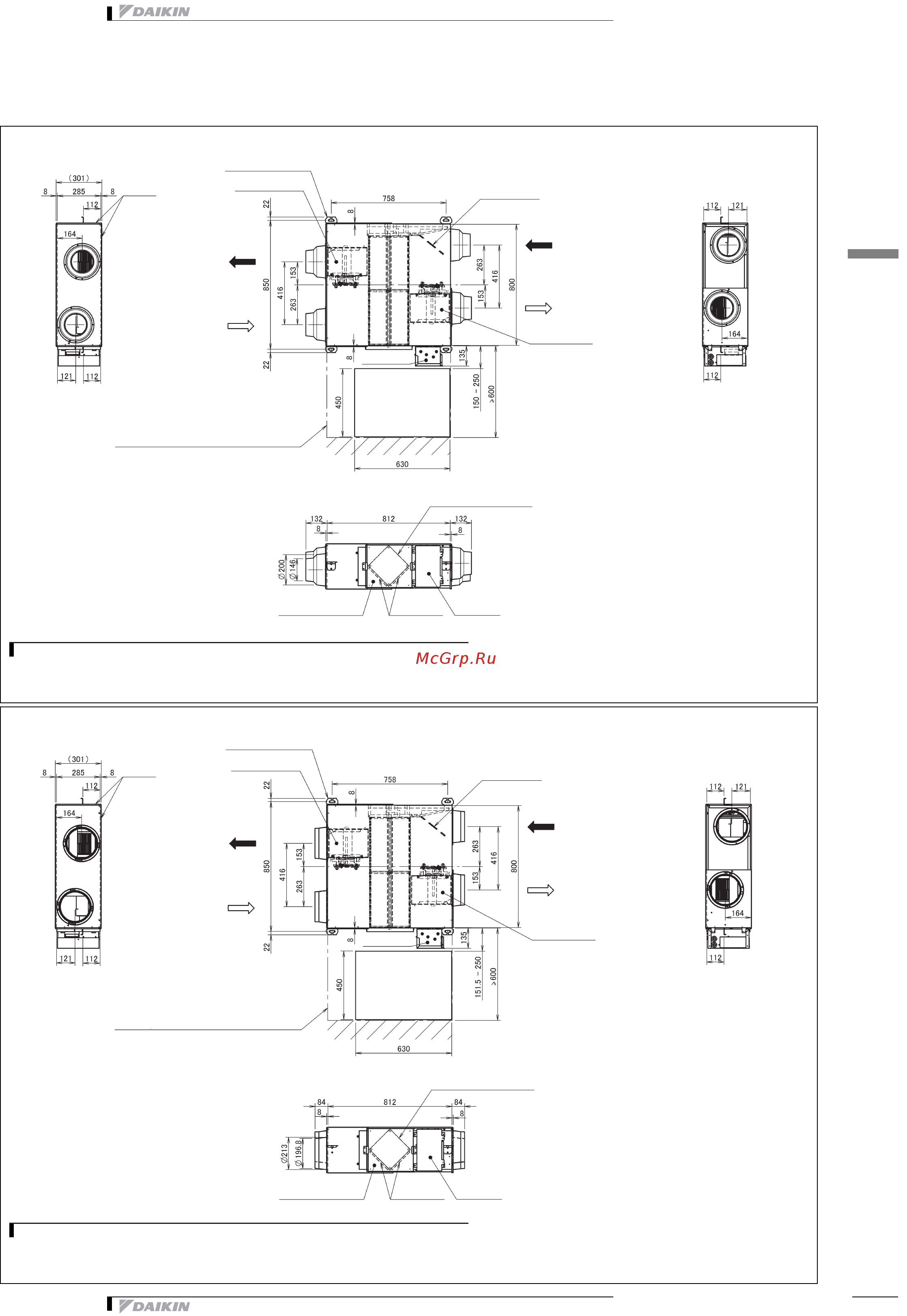 Daikin VAM2000FCVE [13/51] Размерные чертежи