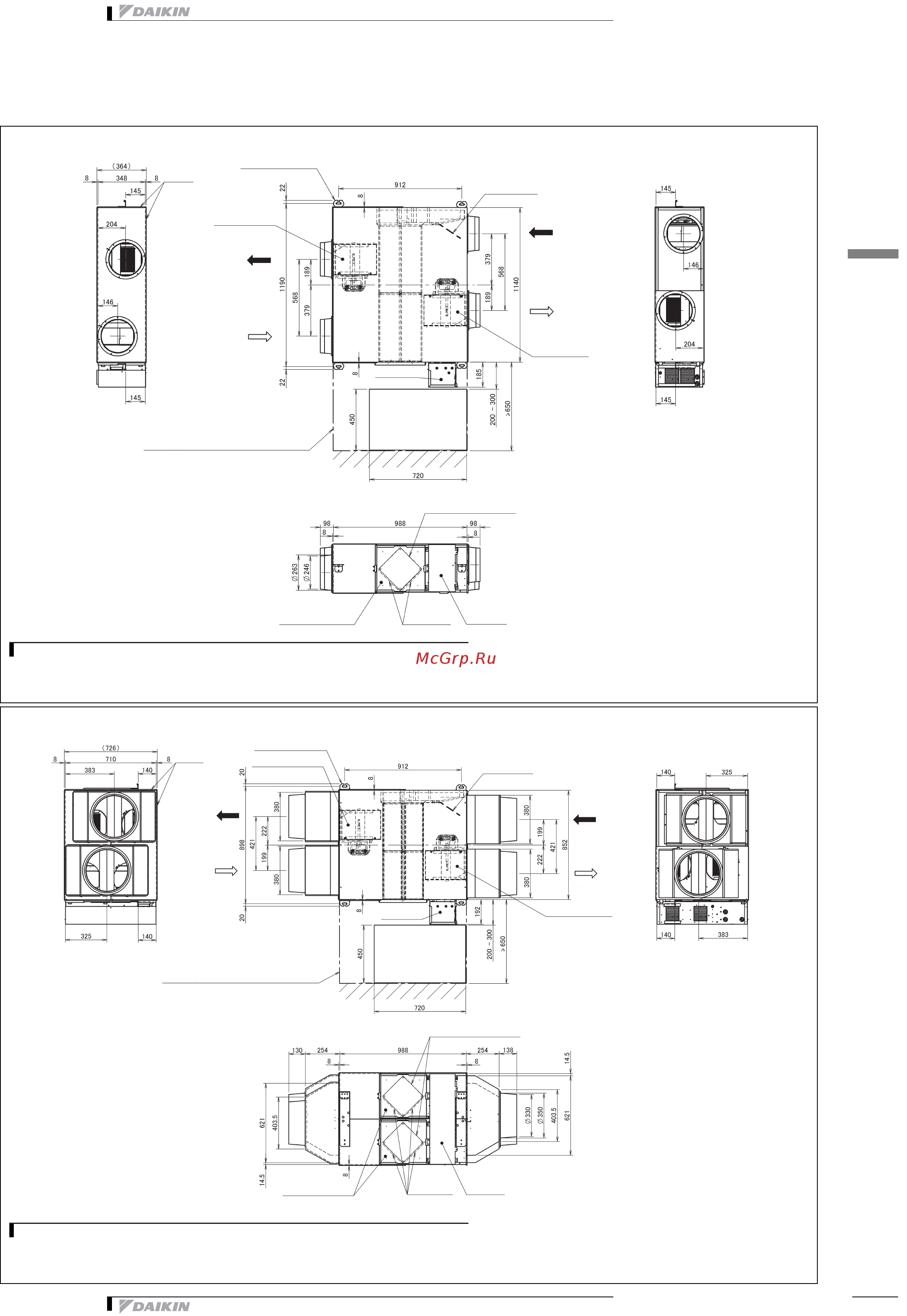 Daikin VAM2000FCVE [15/51] Размерные чертежи