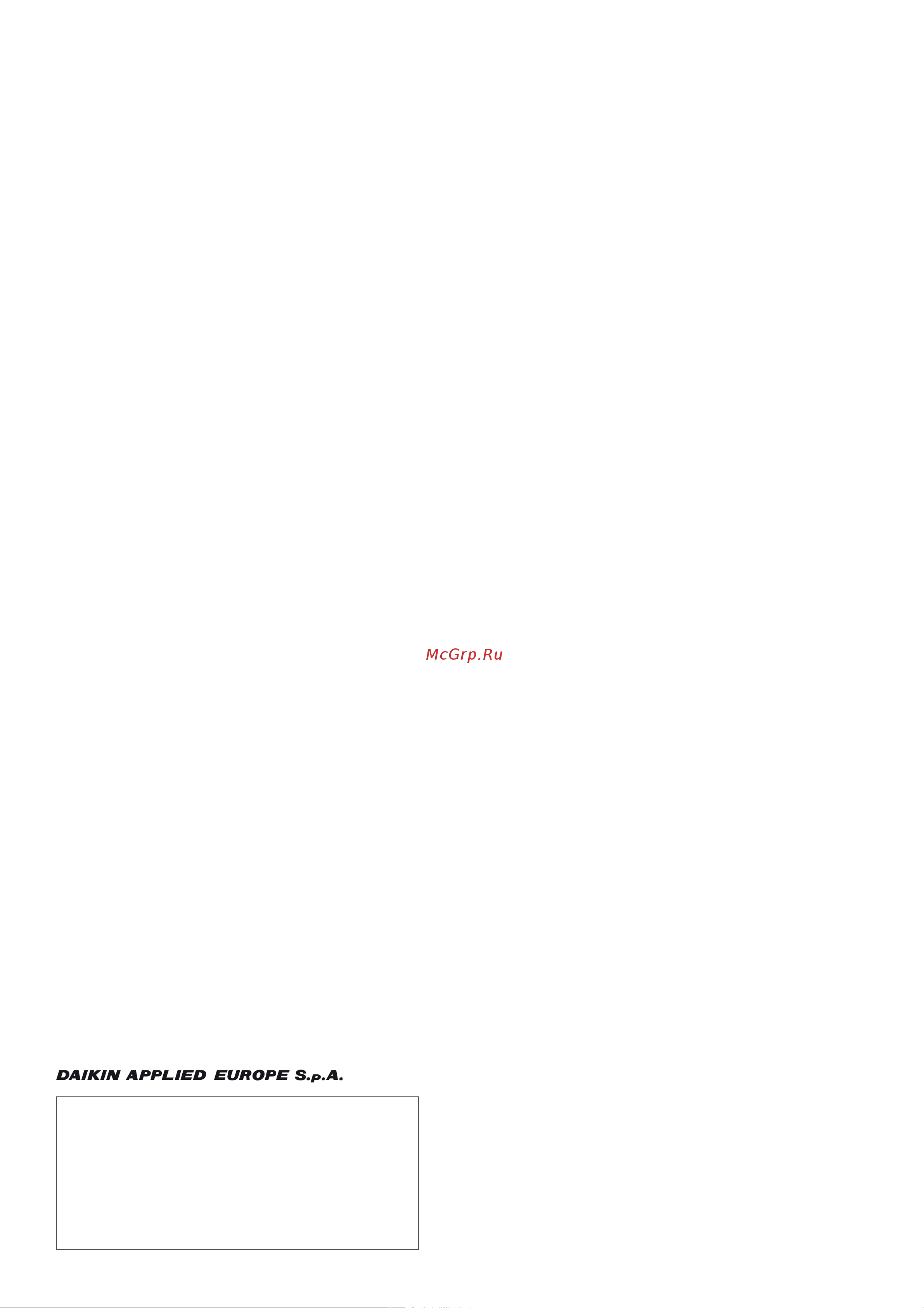 Daikin ALB06RBMNADBT00 [44/44] Via piani s maria 72 00072 ariccia roma italy www daikinapplied eu