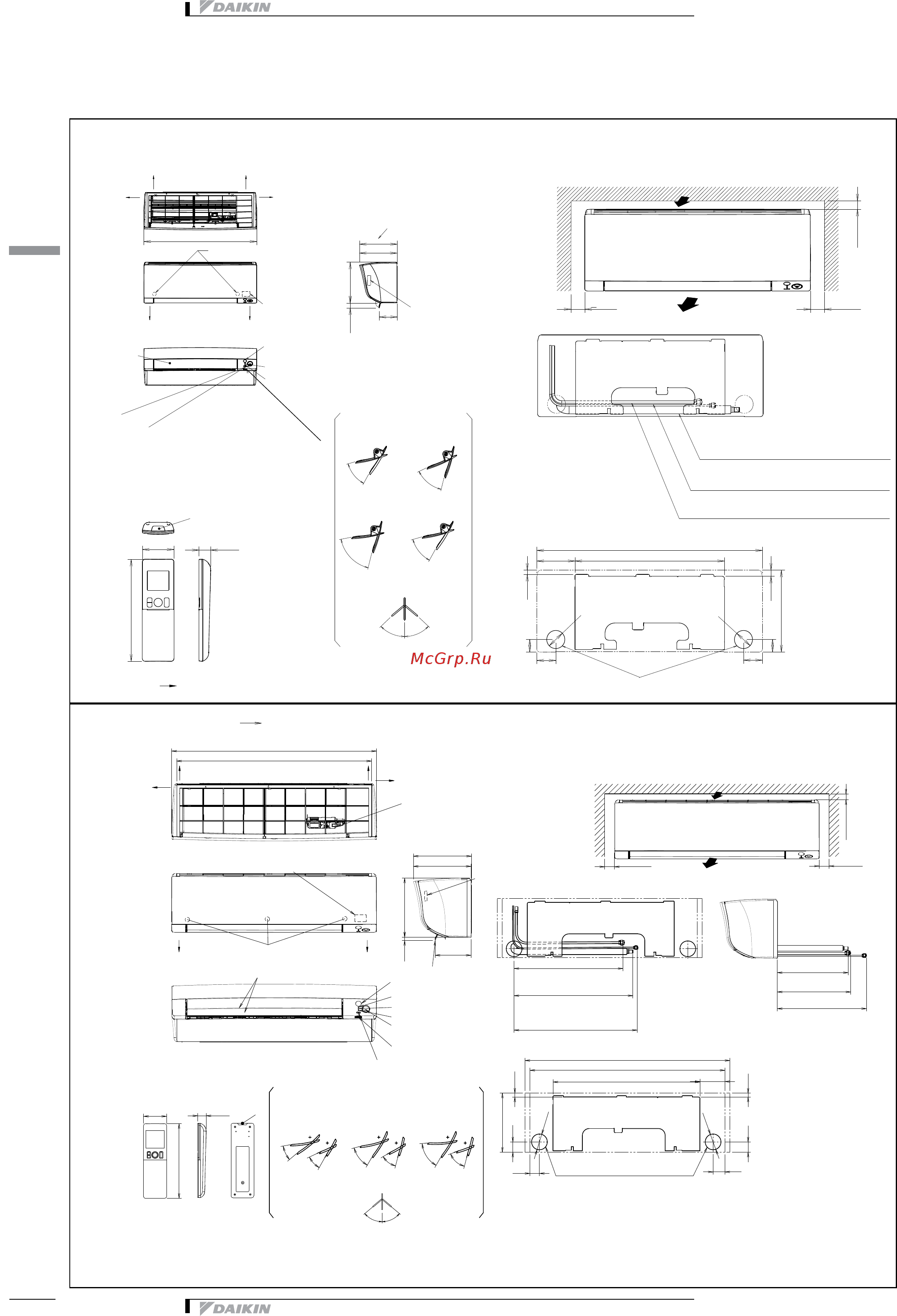 Daikin FTXTM40M2V1B [10/19] 1 размерные чертежи