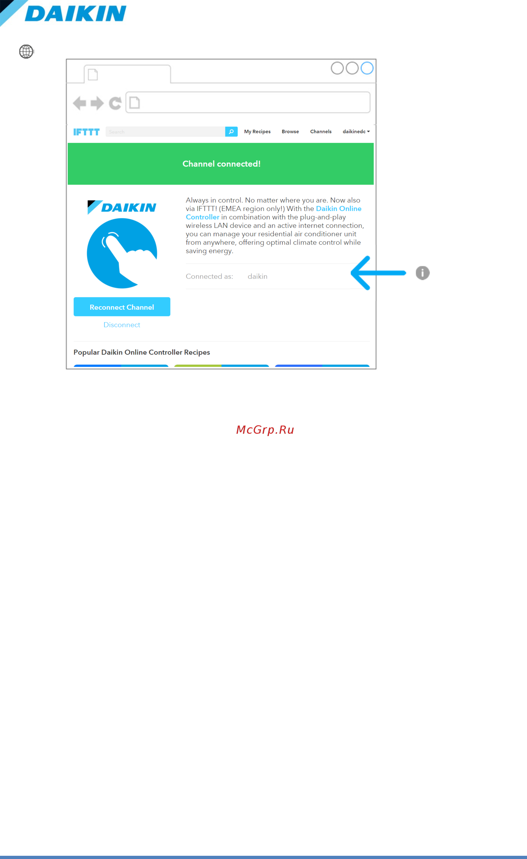 Daikin FTXTM40M2V1B [5/9] Quick start guide for ifttt