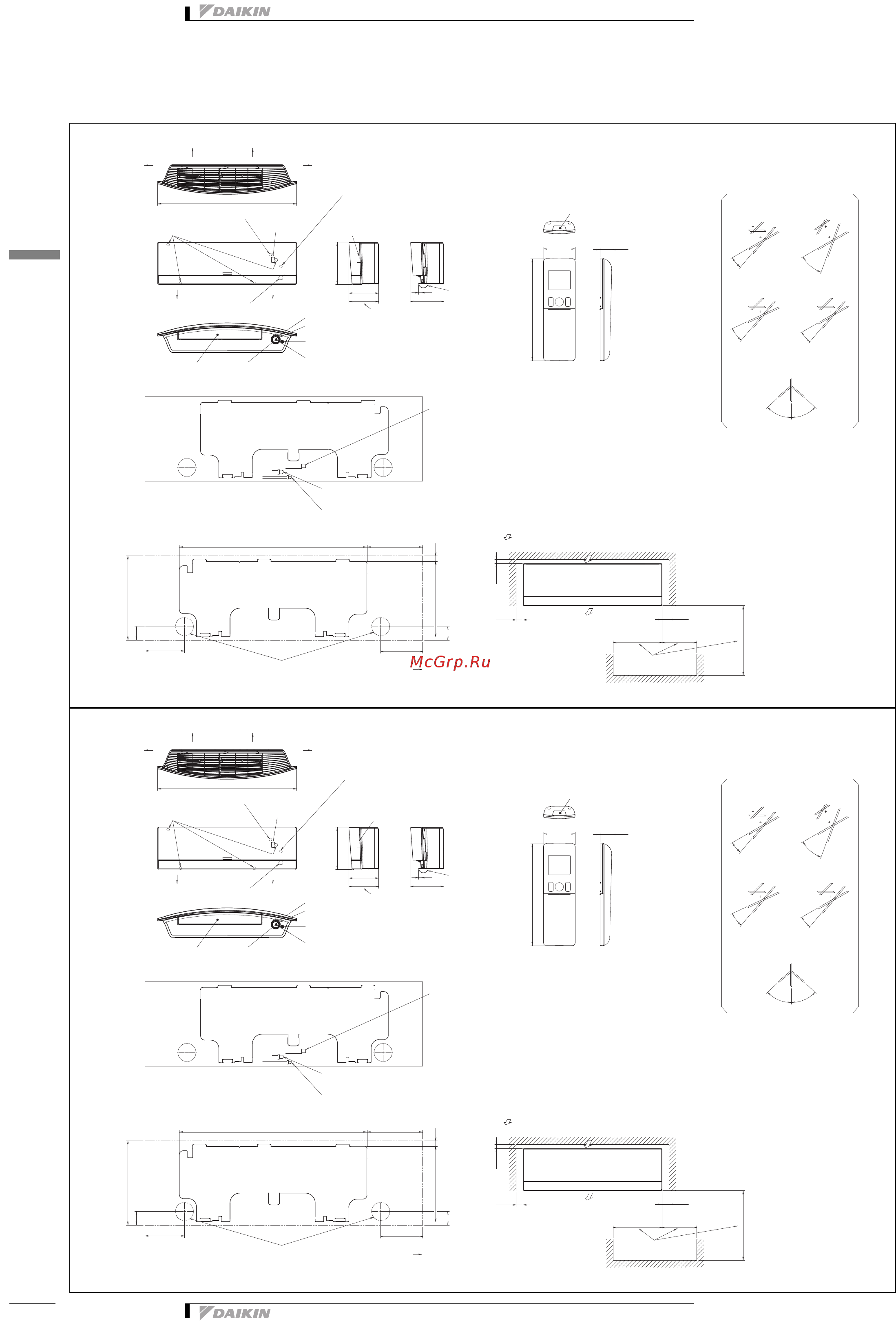 Daikin FTXJ50MV1BW [8/15] Размерные чертежи