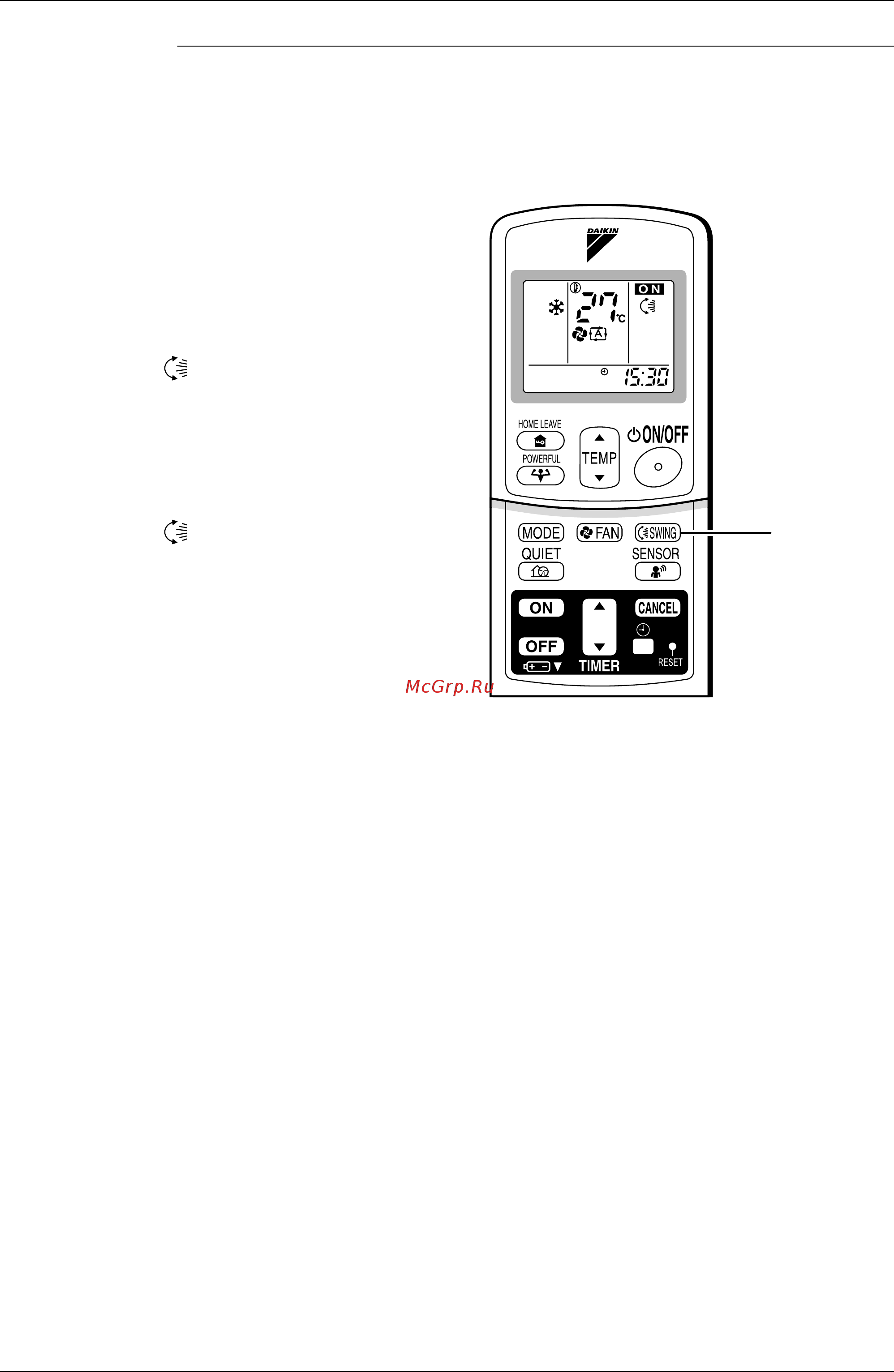 Daikin FVXS25FV1B [144/355] Adjusting the air flow direction