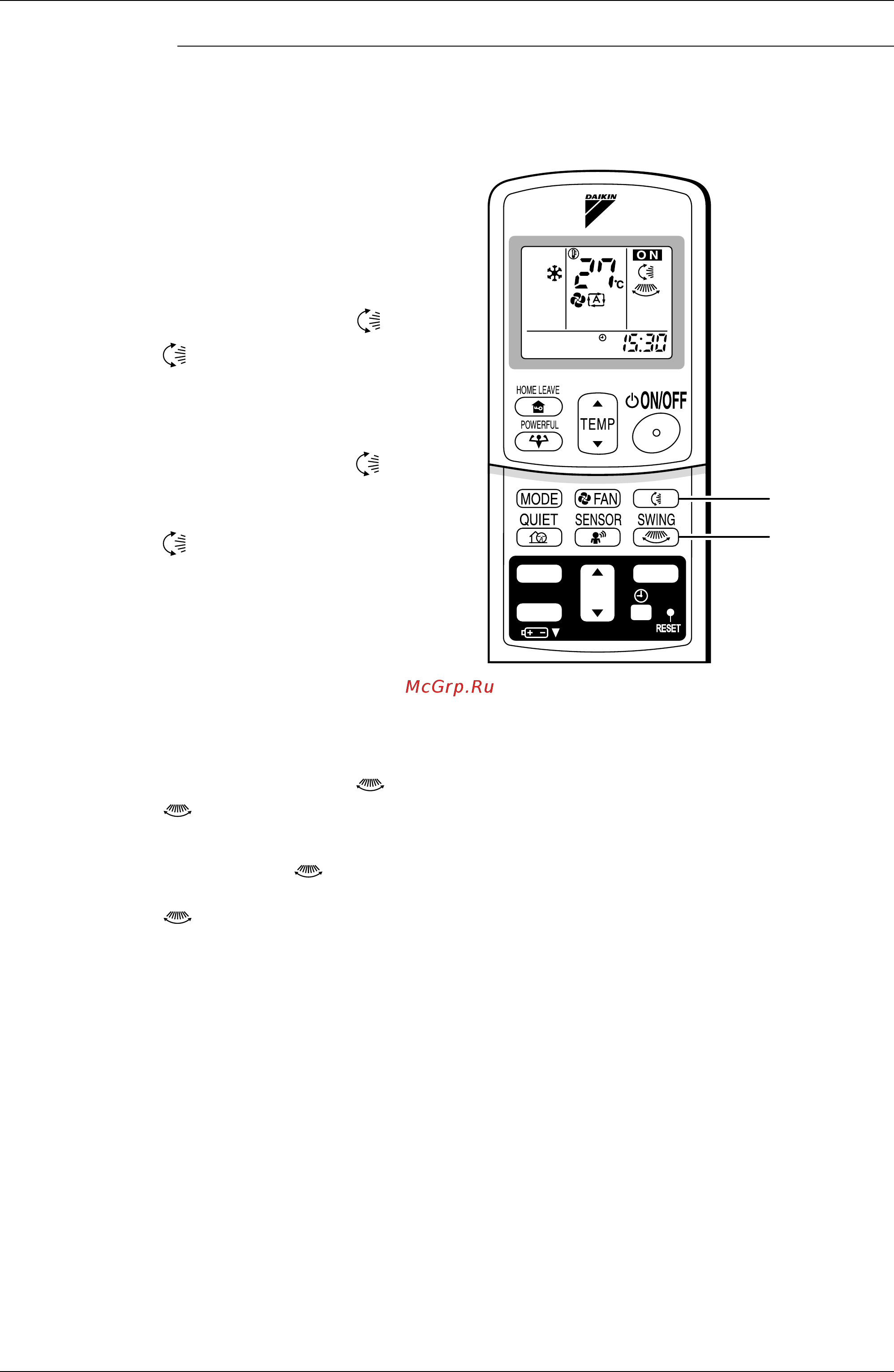 Daikin FTKS71FV1B [146/355] Adjusting the air flow direction