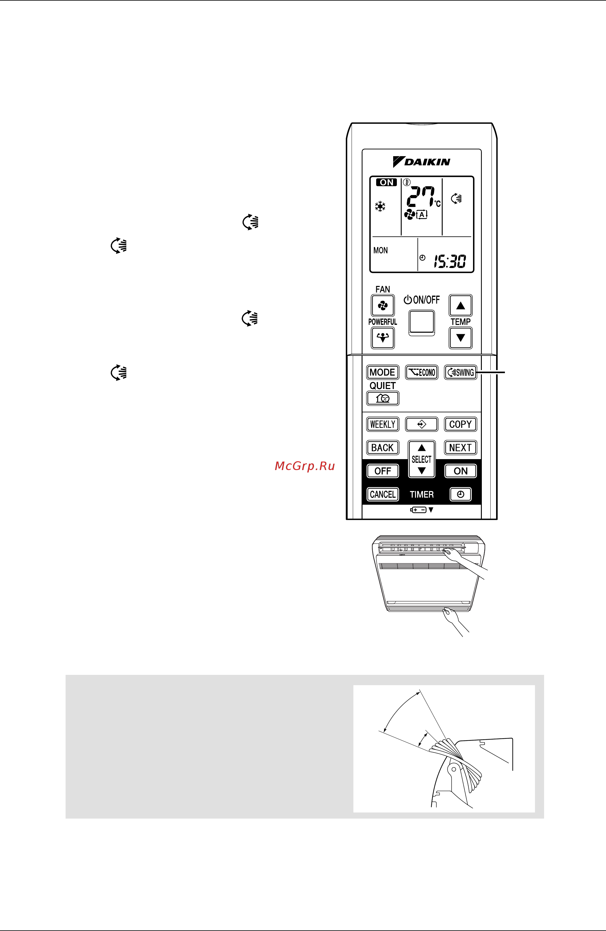 Daikin FLKS25BAVMB [202/355] Adjusting the air flow direction