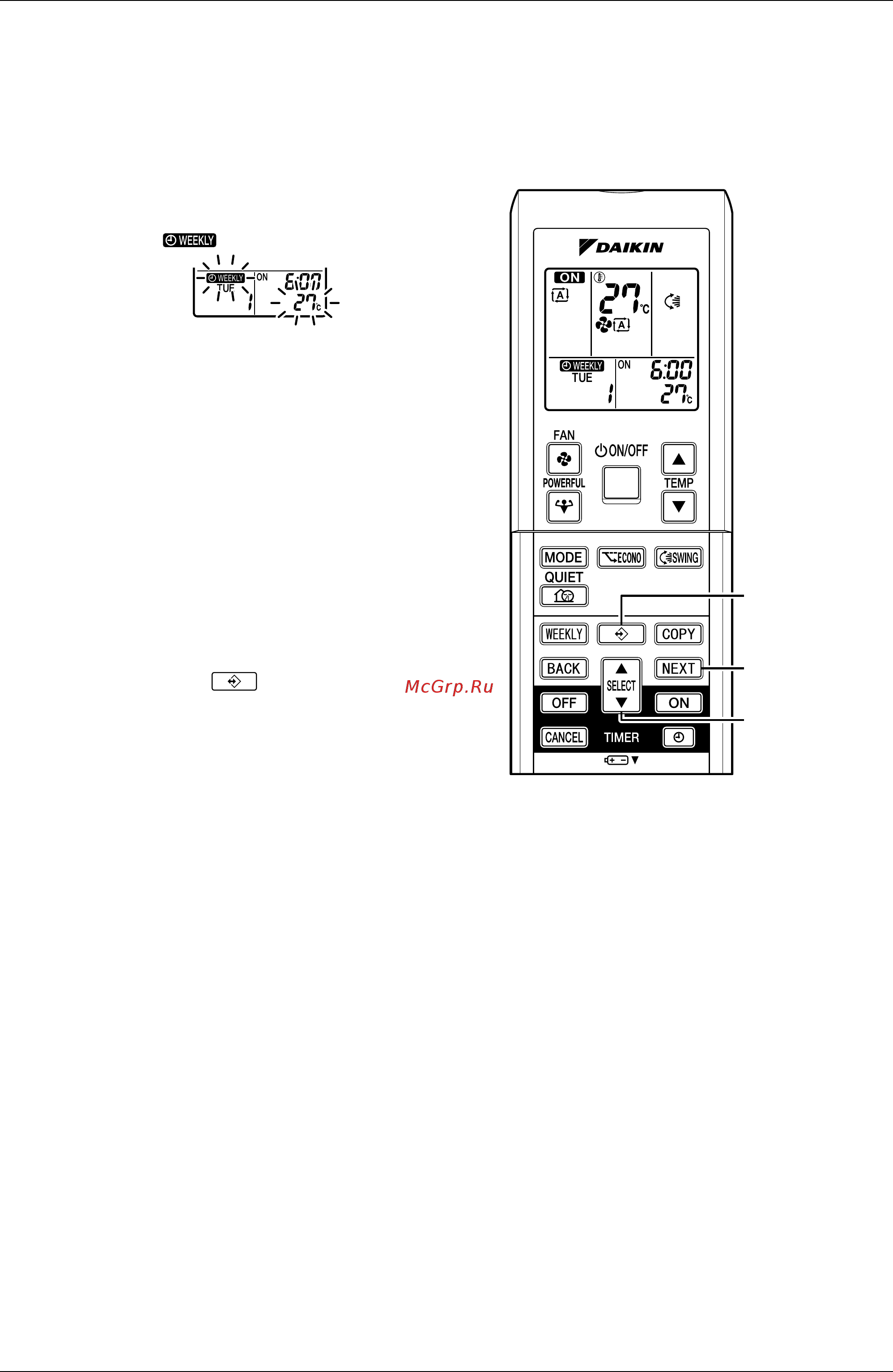 Daikin FVXS25FV1B [210/355] Weekly timer operation