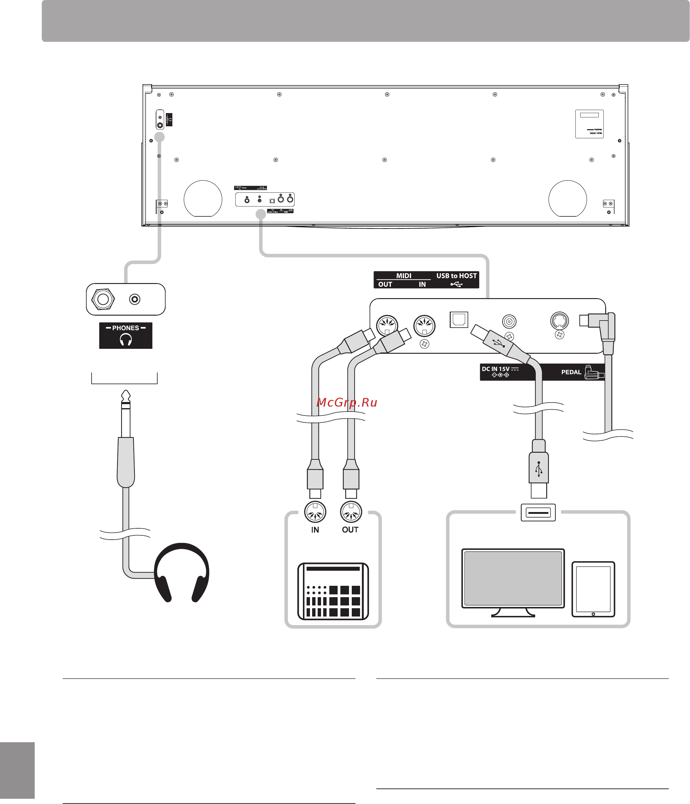 Kawai CN29B [52/64] Подключение внешних устройств
