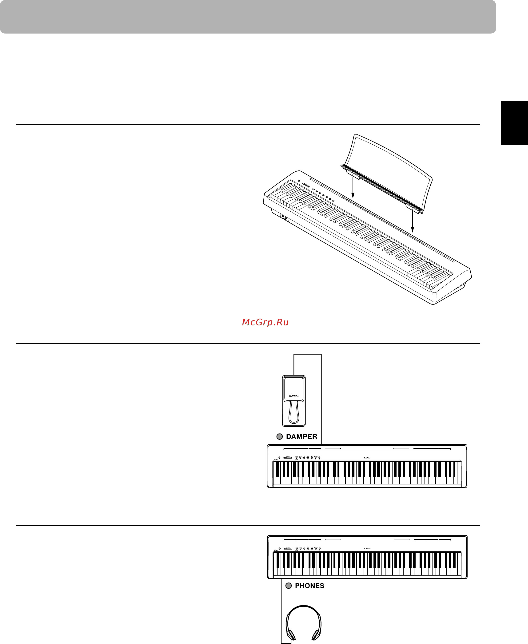 Kawai ES110B [11/64] Установка и подключение