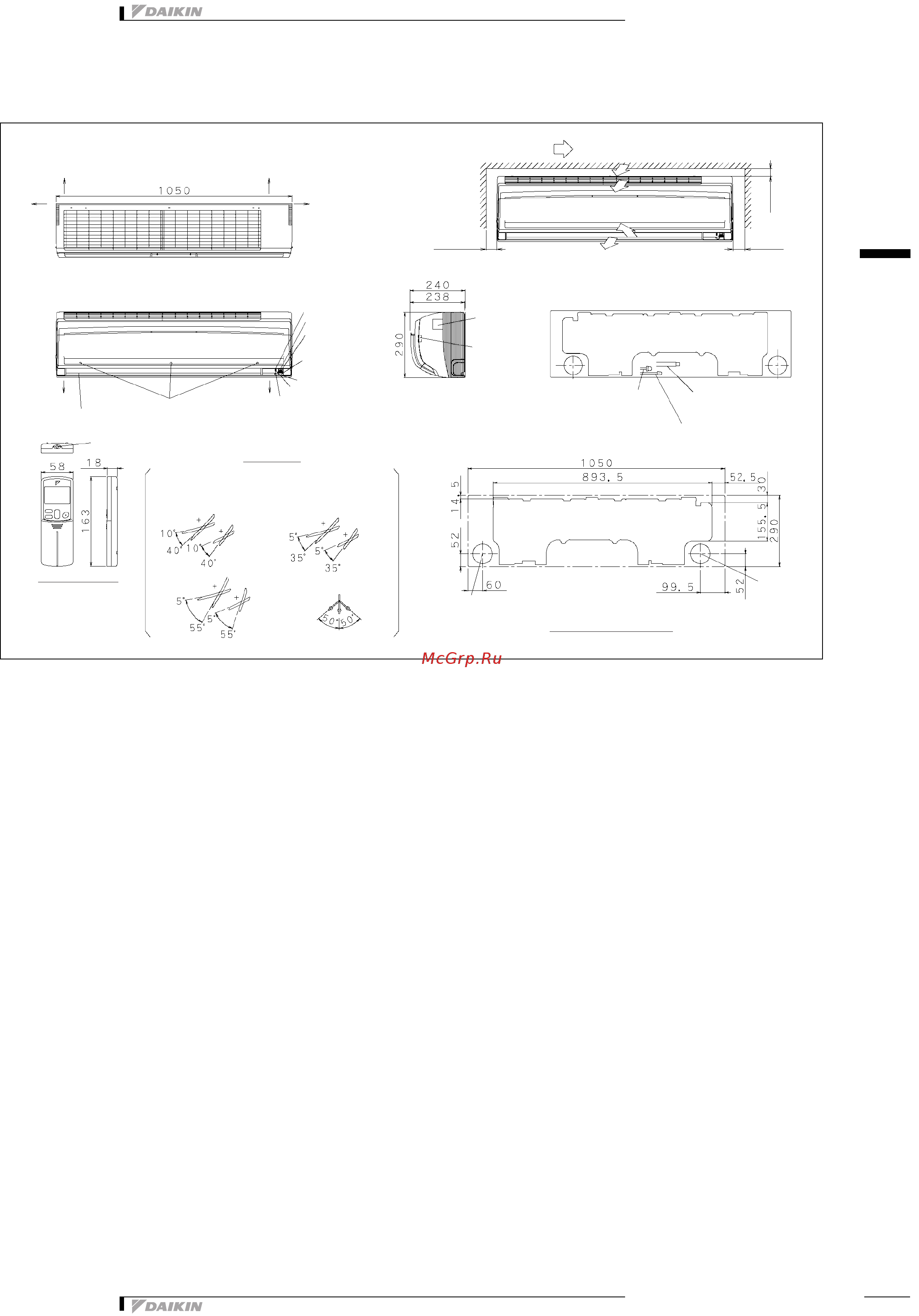 Daikin FTKS71FV1B [6/12] 1 dimensional drawing