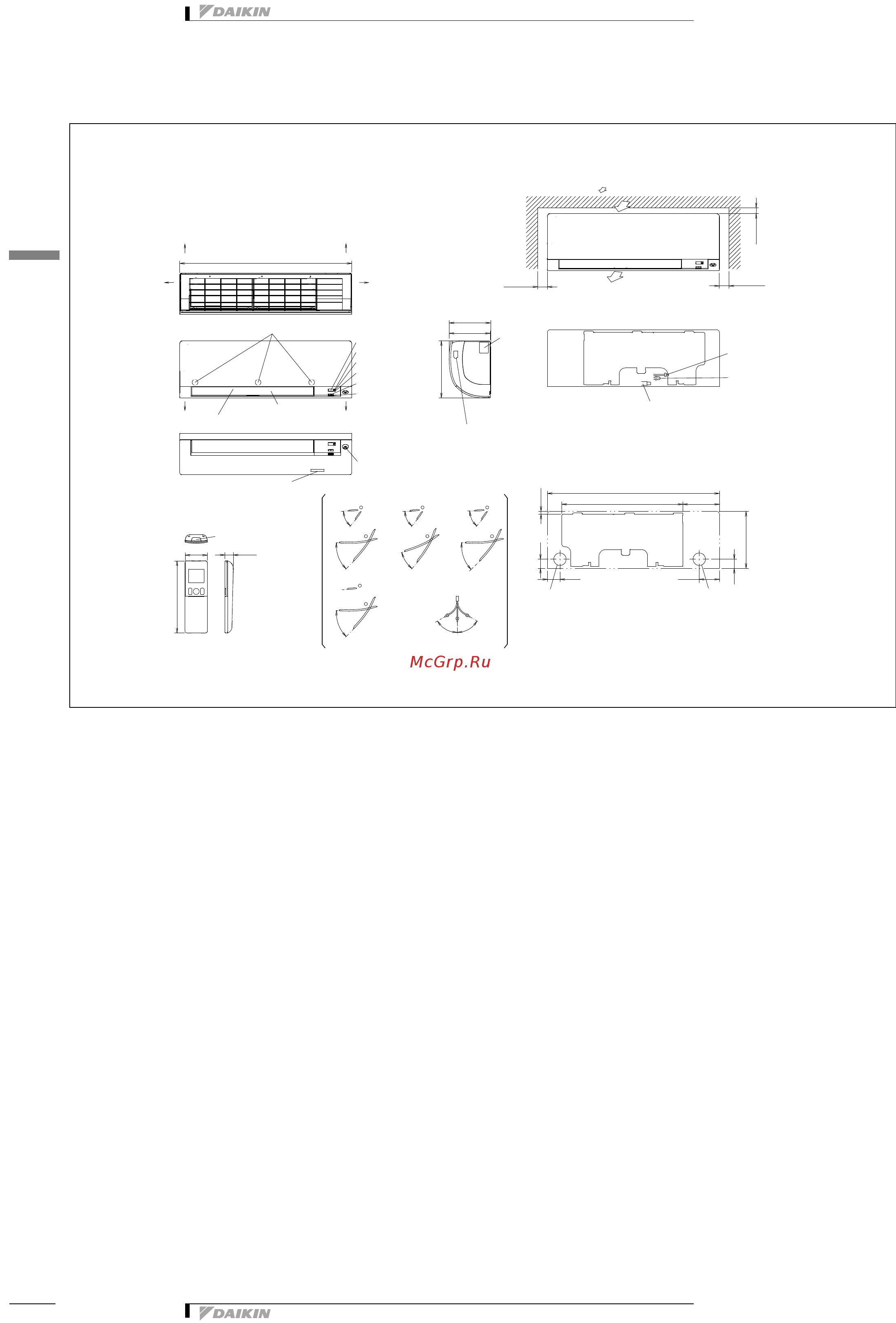 Daikin FTXLS35K3V1B [8/15] Размерные чертежи