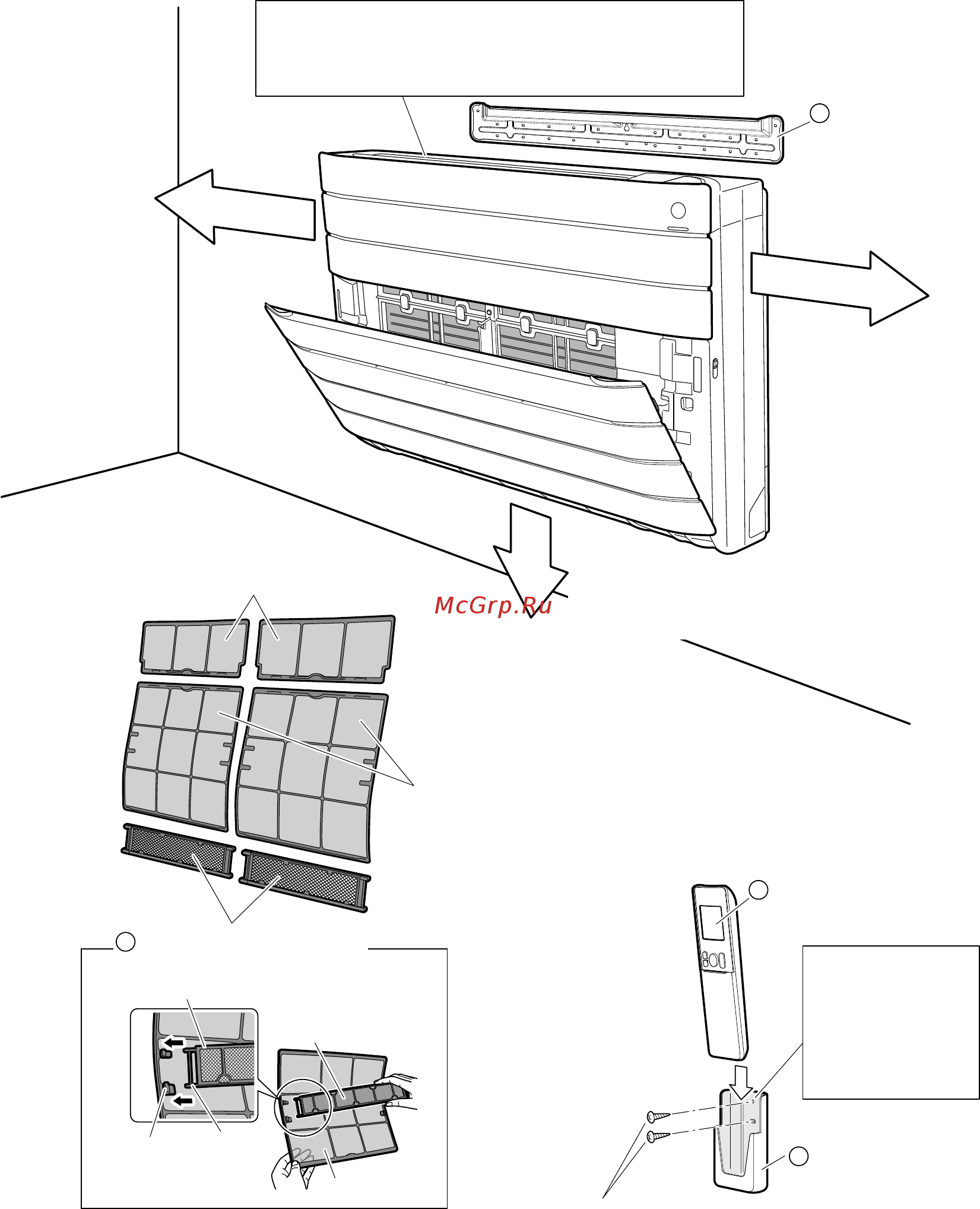 Daikin FVXG25K2V1B [10/26] Рисунки по монтажу внутреннего блока