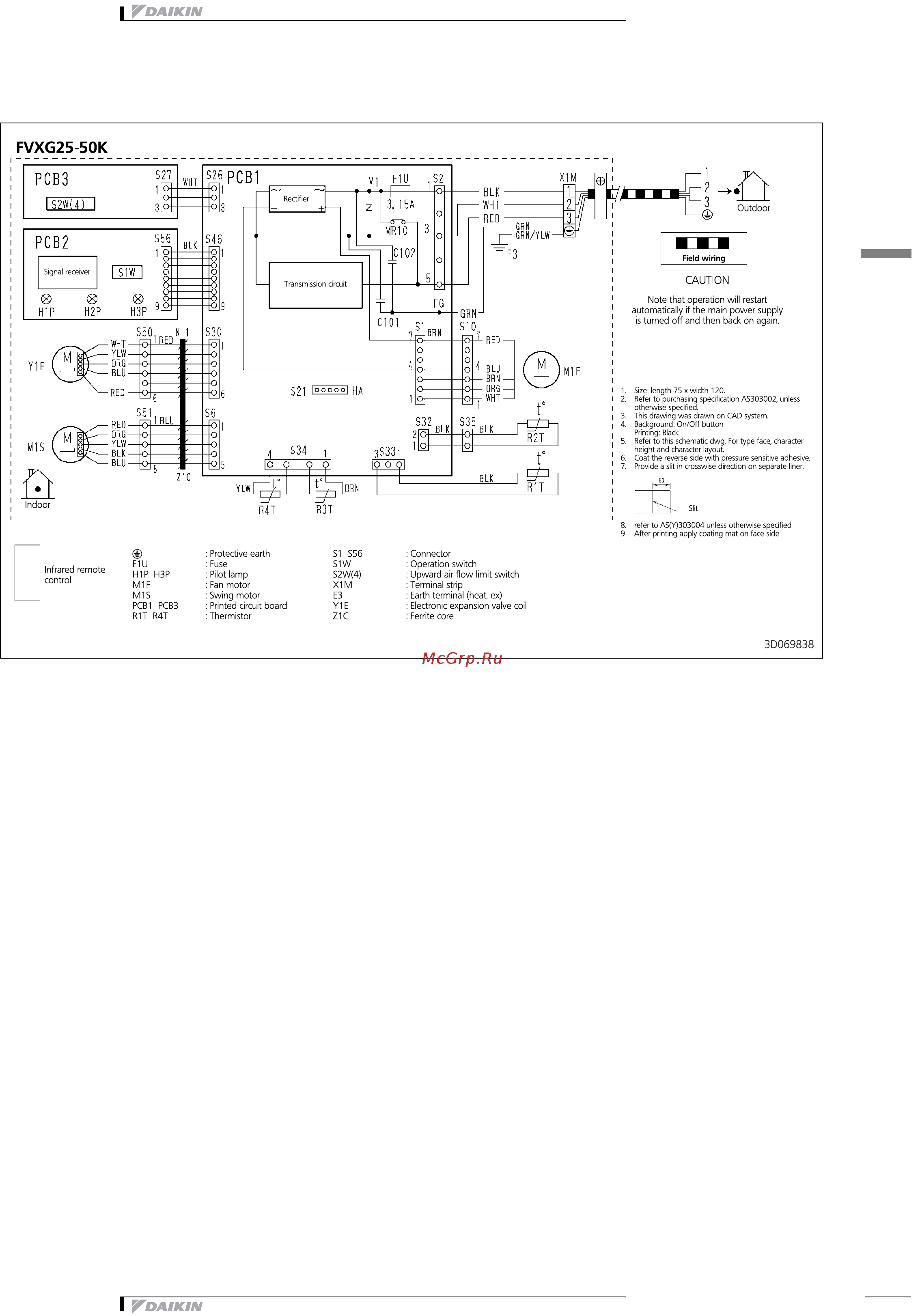 Daikin FVXG25K2V1B [10/12] Wiring diagrams