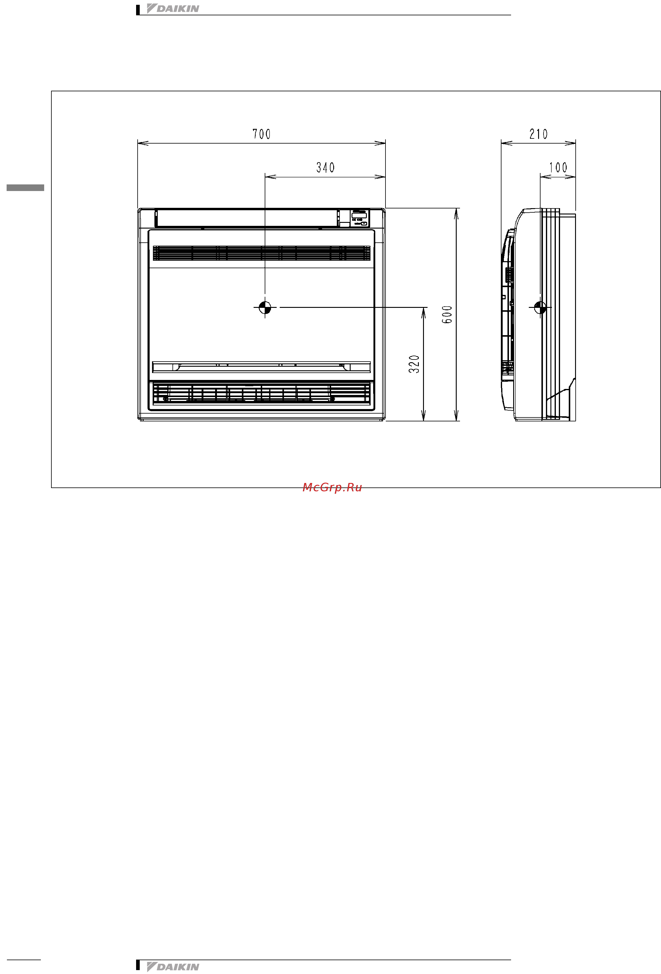 Daikin FVXS25FV1B [7/12] 2 centre of gravity