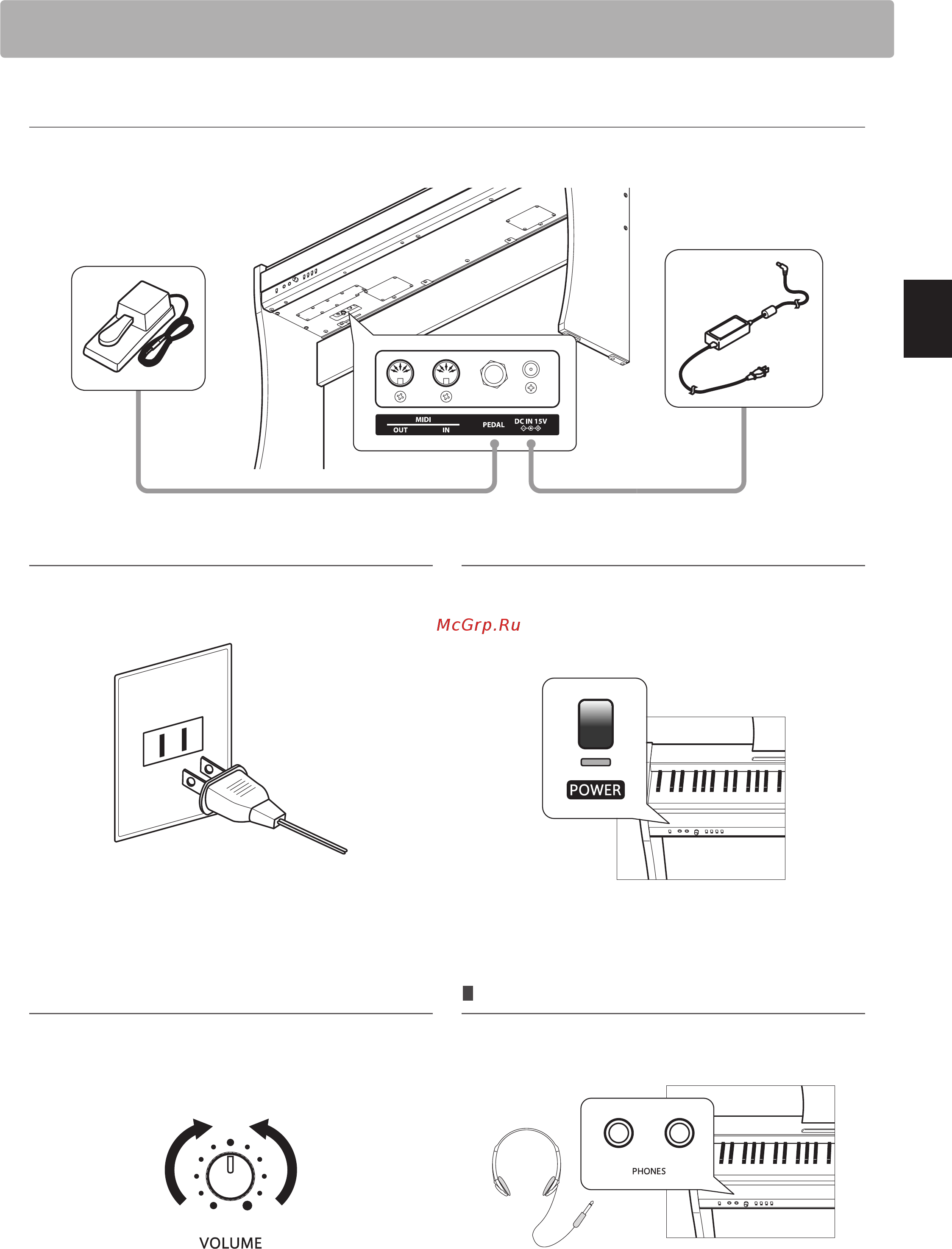 Kawai CL26IIB [11/40] Включение инструмента