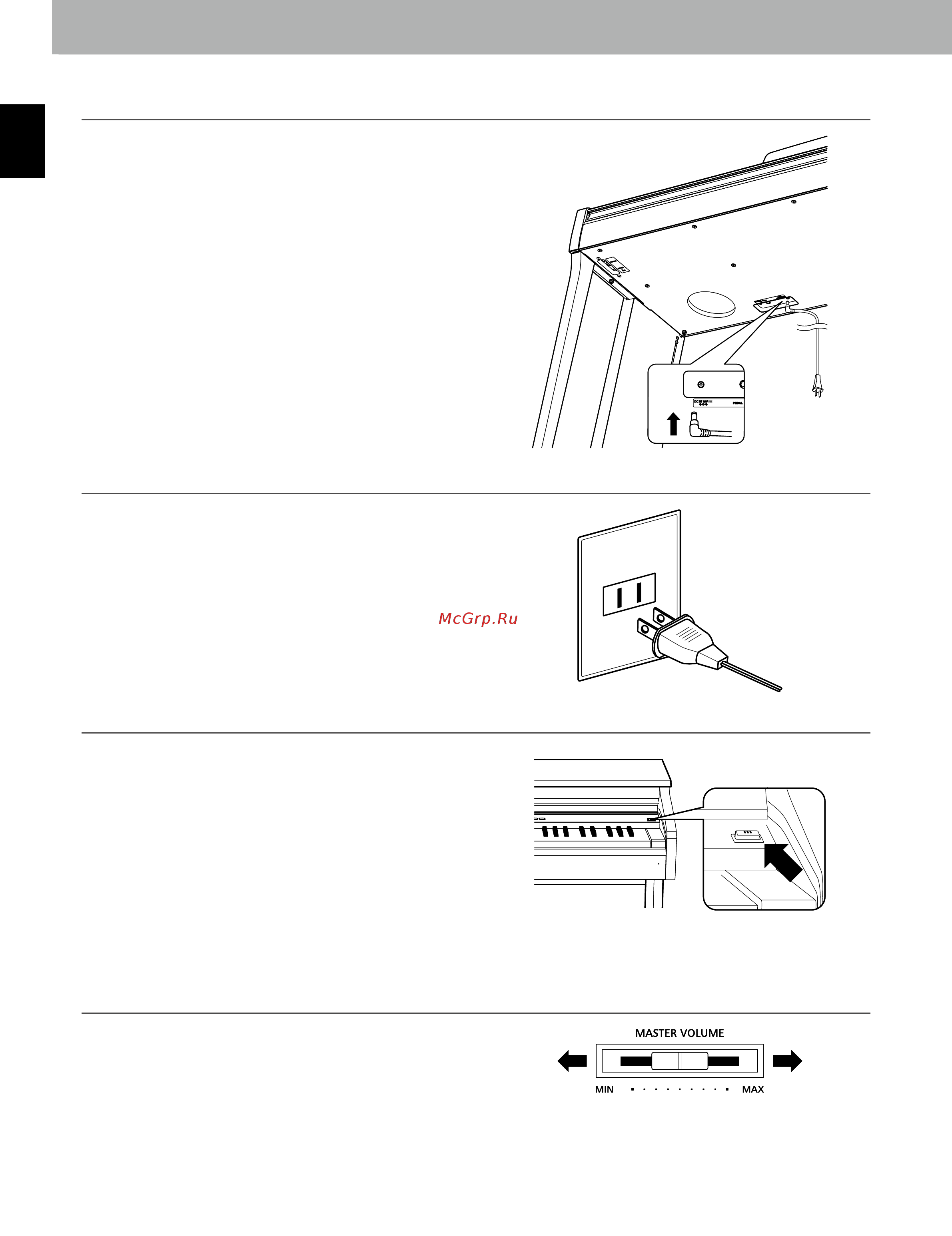 Kawai CN35M [14/142] Setting up the piano