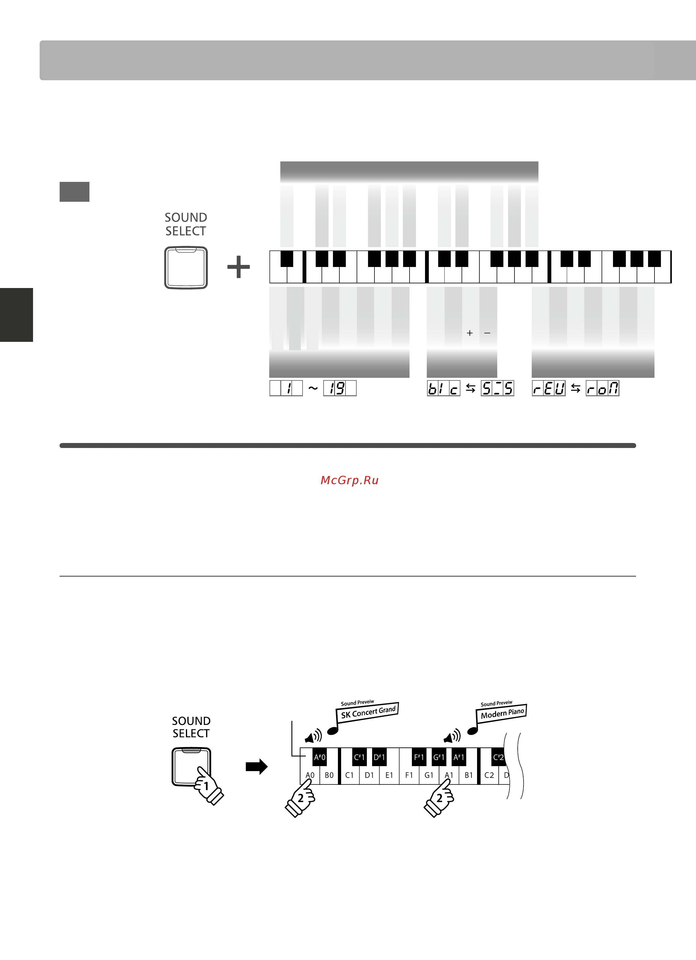 Kawai CN27W [12/56] In addition to the side panel buttons the cn27 can also controlled by pressing and holding a button then pressing a key on the keyboard this section explains the various functions for each button in addition to the instrument s sound preview and vocal assist features that may be useful when changing sounds or settings