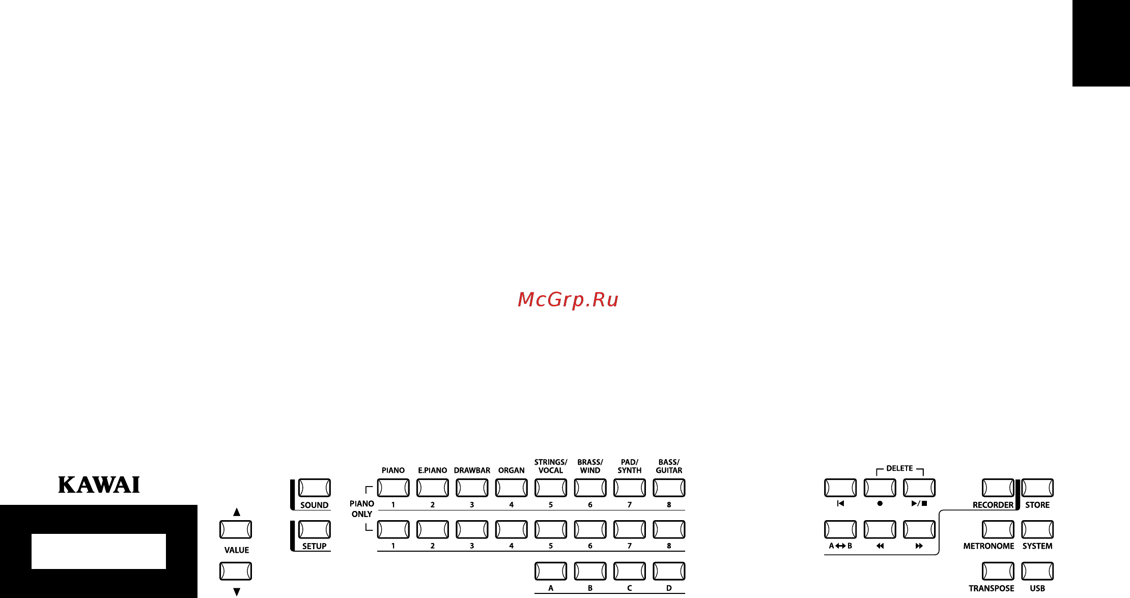 Kawai MP6 [11/95] Элементы управленеия