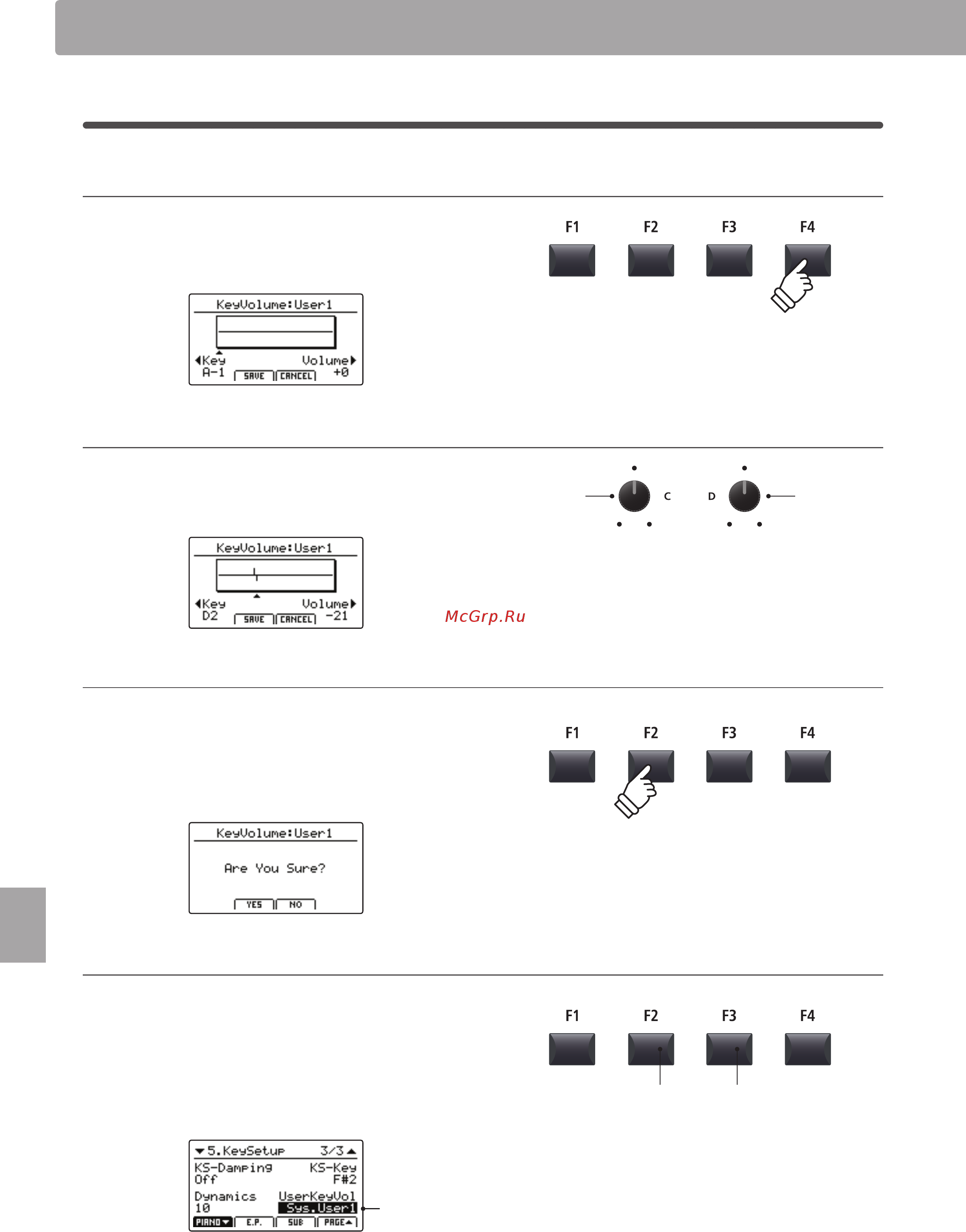 Kawai MP11 [106/140] Создание пользовательской громкости клавиш