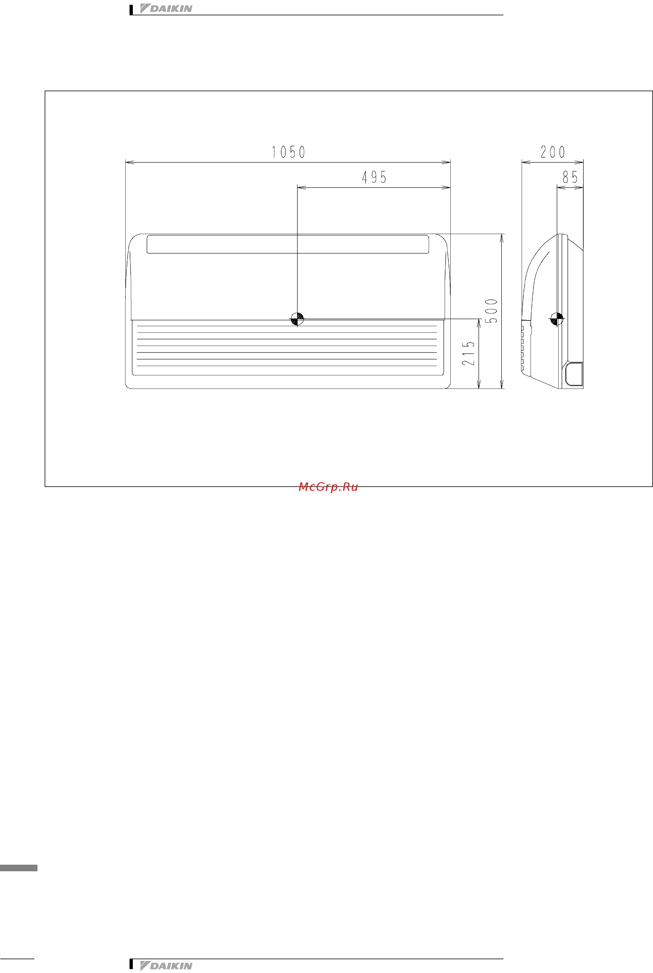 Daikin FLXS25BAVMB [9/17] 2 centre of gravity